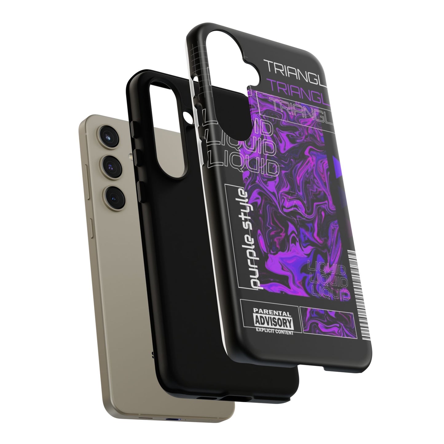 Abstract Purple Liquid Phone Case, Tough Phone Cover, Trendy Phone Accessory, Unique Gift for Tech Lovers, Modern Design for All Occasions