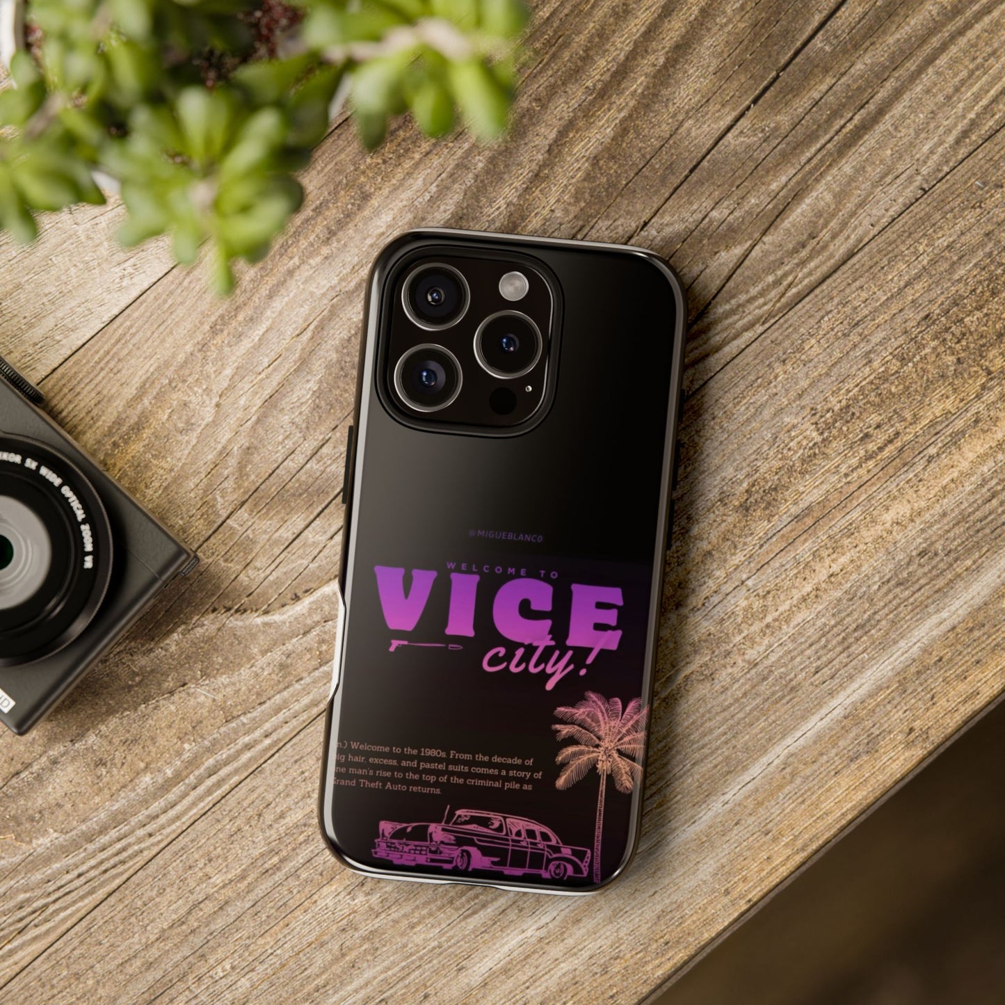 Vice City Tough Case for Phone, Vintage Car Design, Retro Gift, Phone Accessory, Stylish Protection