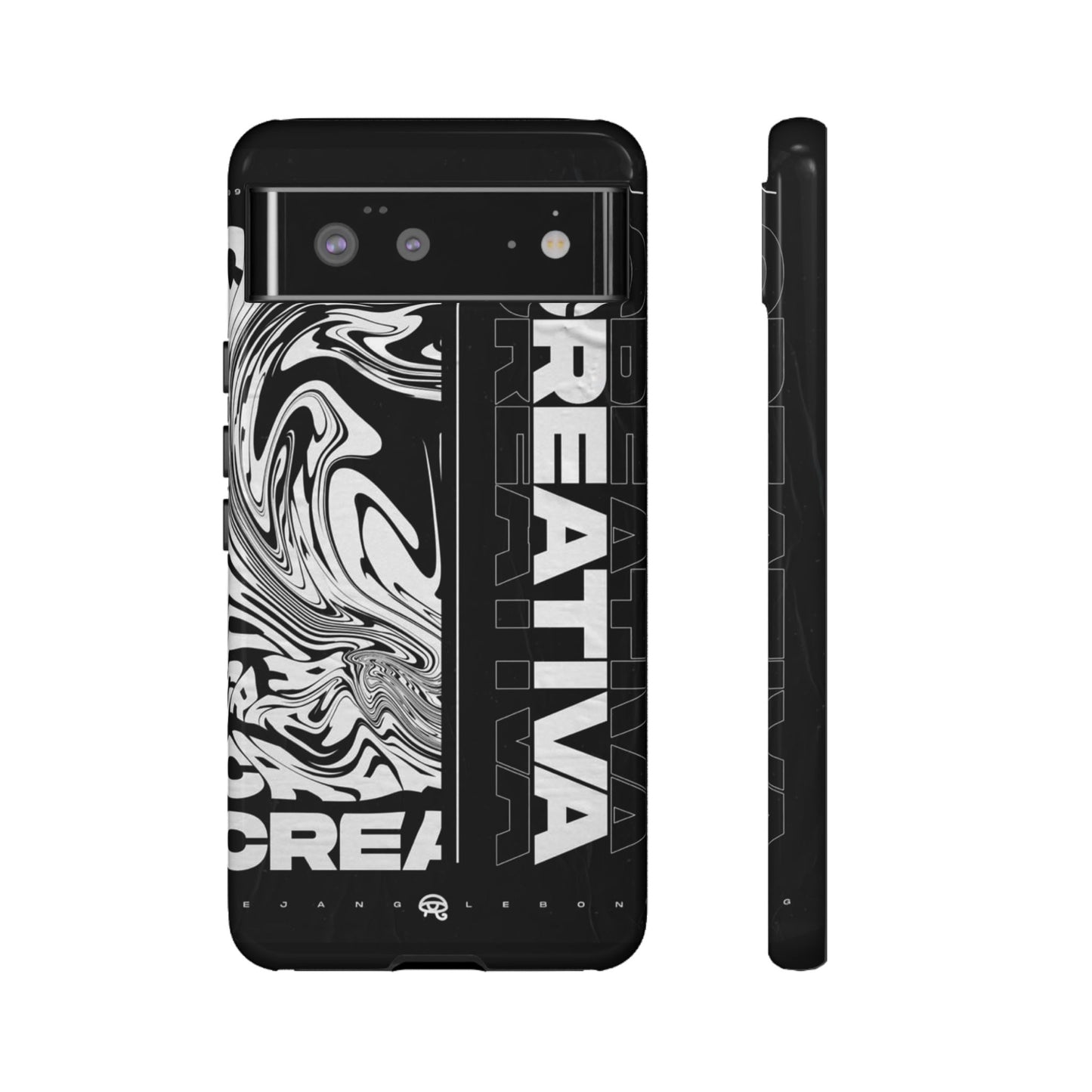 Bold Creative Phone Case, Stylish Black Marble Art, Tough Phone Cover, Gift for Artists, Unique Smartphone Protector