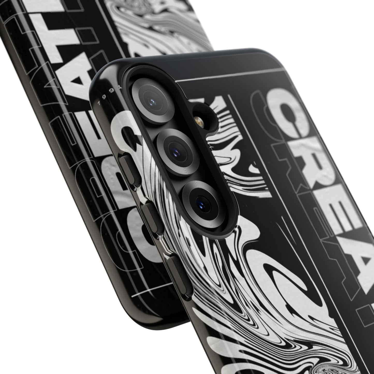 Bold Creative Phone Case, Stylish Black Marble Art, Tough Phone Cover, Gift for Artists, Unique Smartphone Protector