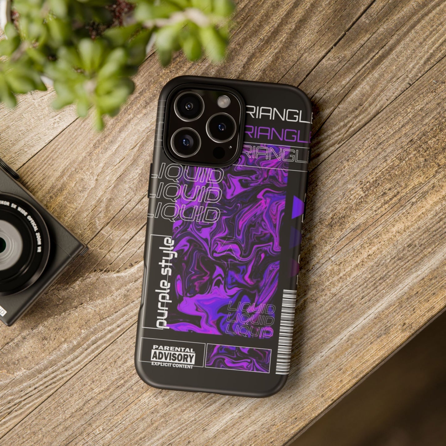 Abstract Purple Liquid Phone Case, Tough Phone Cover, Trendy Phone Accessory, Unique Gift for Tech Lovers, Modern Design for All Occasions