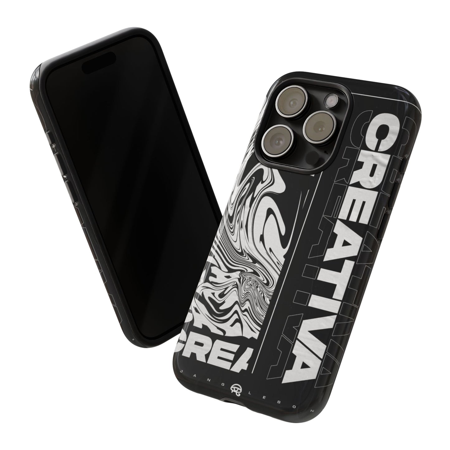 Bold Creative Phone Case, Stylish Black Marble Art, Tough Phone Cover, Gift for Artists, Unique Smartphone Protector