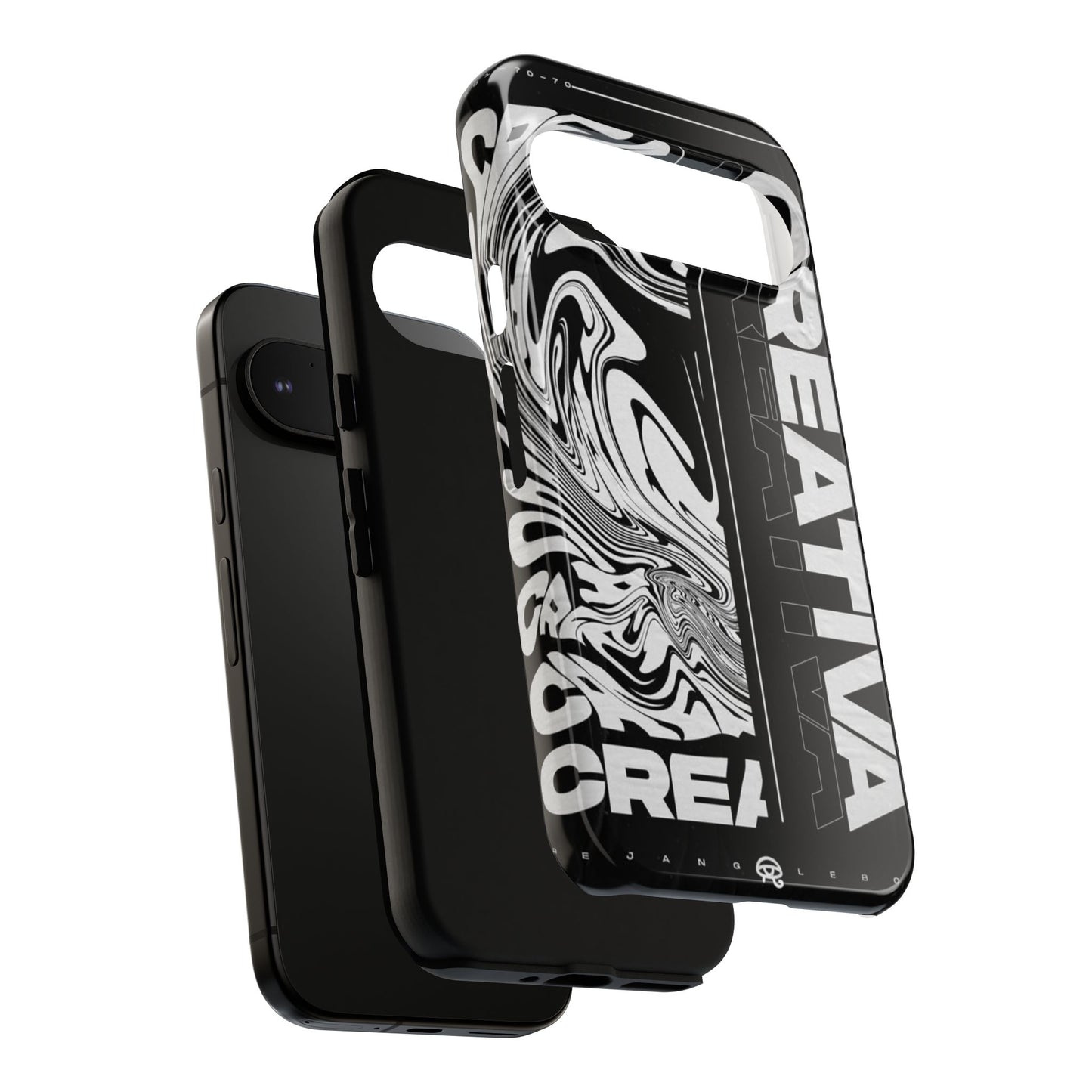 Bold Creative Phone Case, Stylish Black Marble Art, Tough Phone Cover, Gift for Artists, Unique Smartphone Protector
