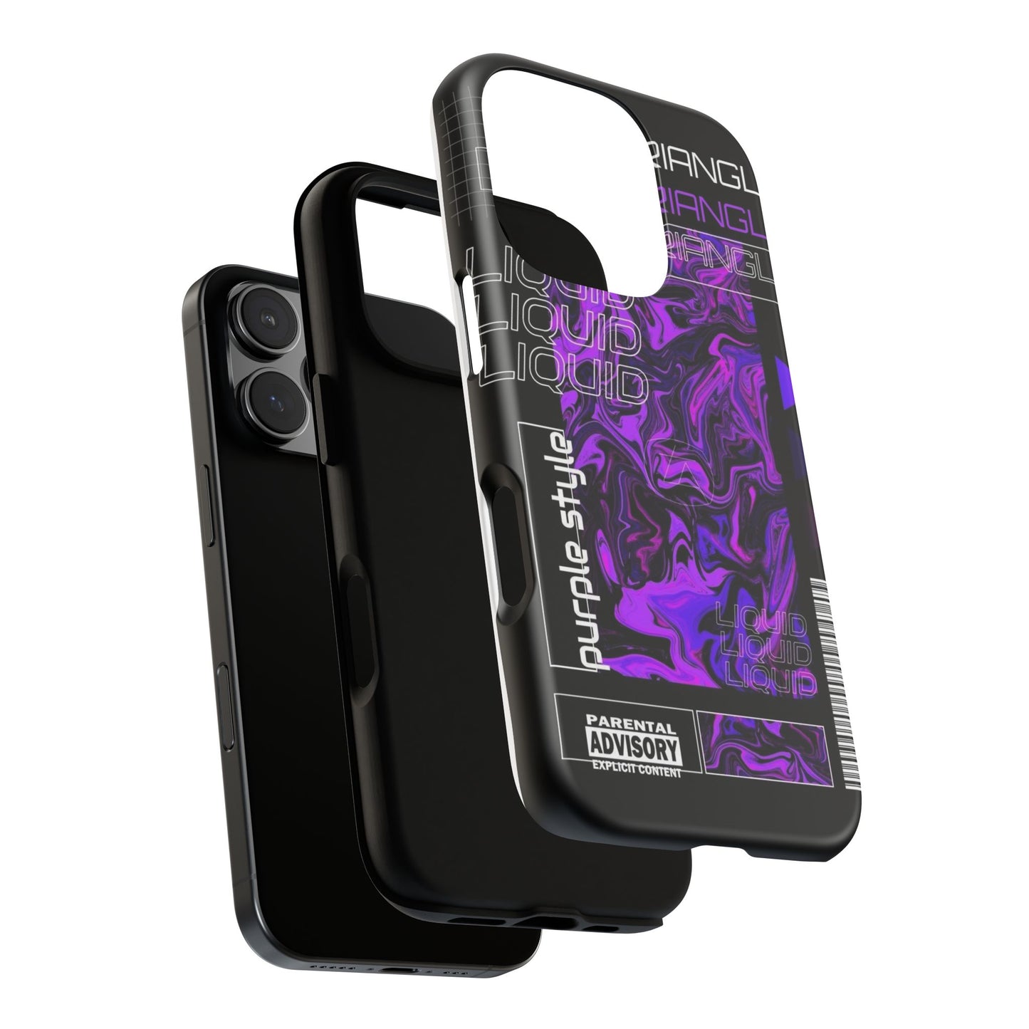 Abstract Purple Liquid Phone Case, Tough Phone Cover, Trendy Phone Accessory, Unique Gift for Tech Lovers, Modern Design for All Occasions