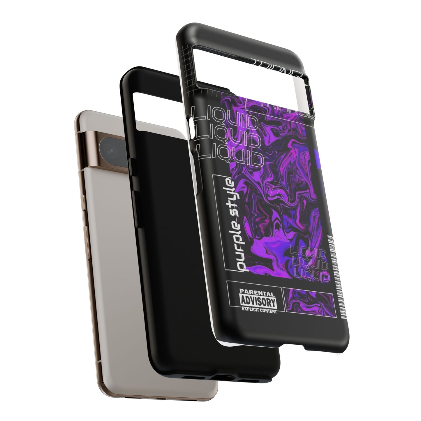 Abstract Purple Liquid Phone Case, Tough Phone Cover, Trendy Phone Accessory, Unique Gift for Tech Lovers, Modern Design for All Occasions