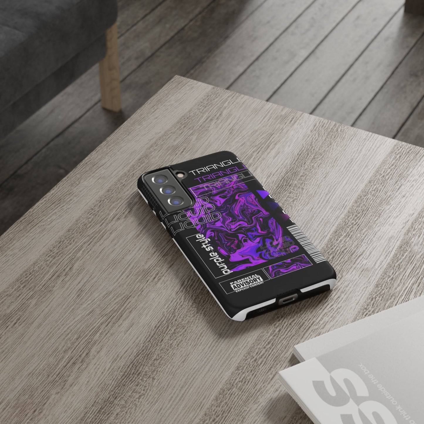 Abstract Purple Liquid Phone Case, Tough Phone Cover, Trendy Phone Accessory, Unique Gift for Tech Lovers, Modern Design for All Occasions