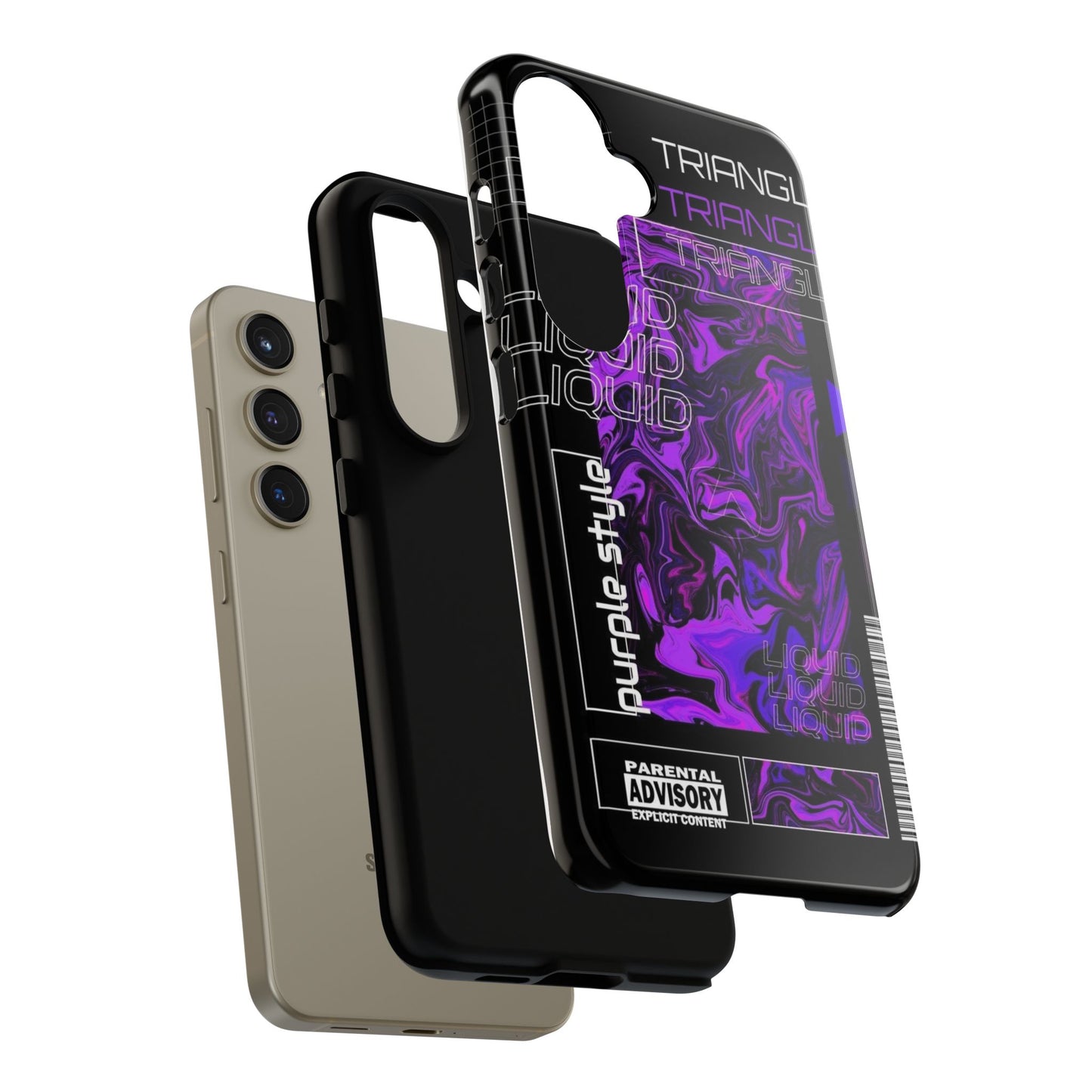 Abstract Purple Liquid Phone Case, Tough Phone Cover, Trendy Phone Accessory, Unique Gift for Tech Lovers, Modern Design for All Occasions