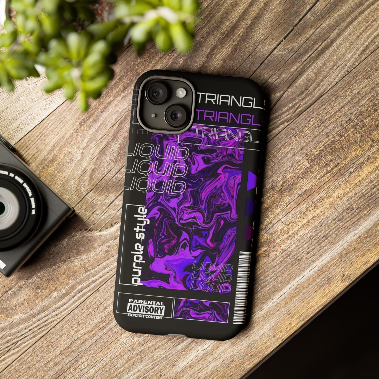 Abstract Purple Liquid Phone Case, Tough Phone Cover, Trendy Phone Accessory, Unique Gift for Tech Lovers, Modern Design for All Occasions
