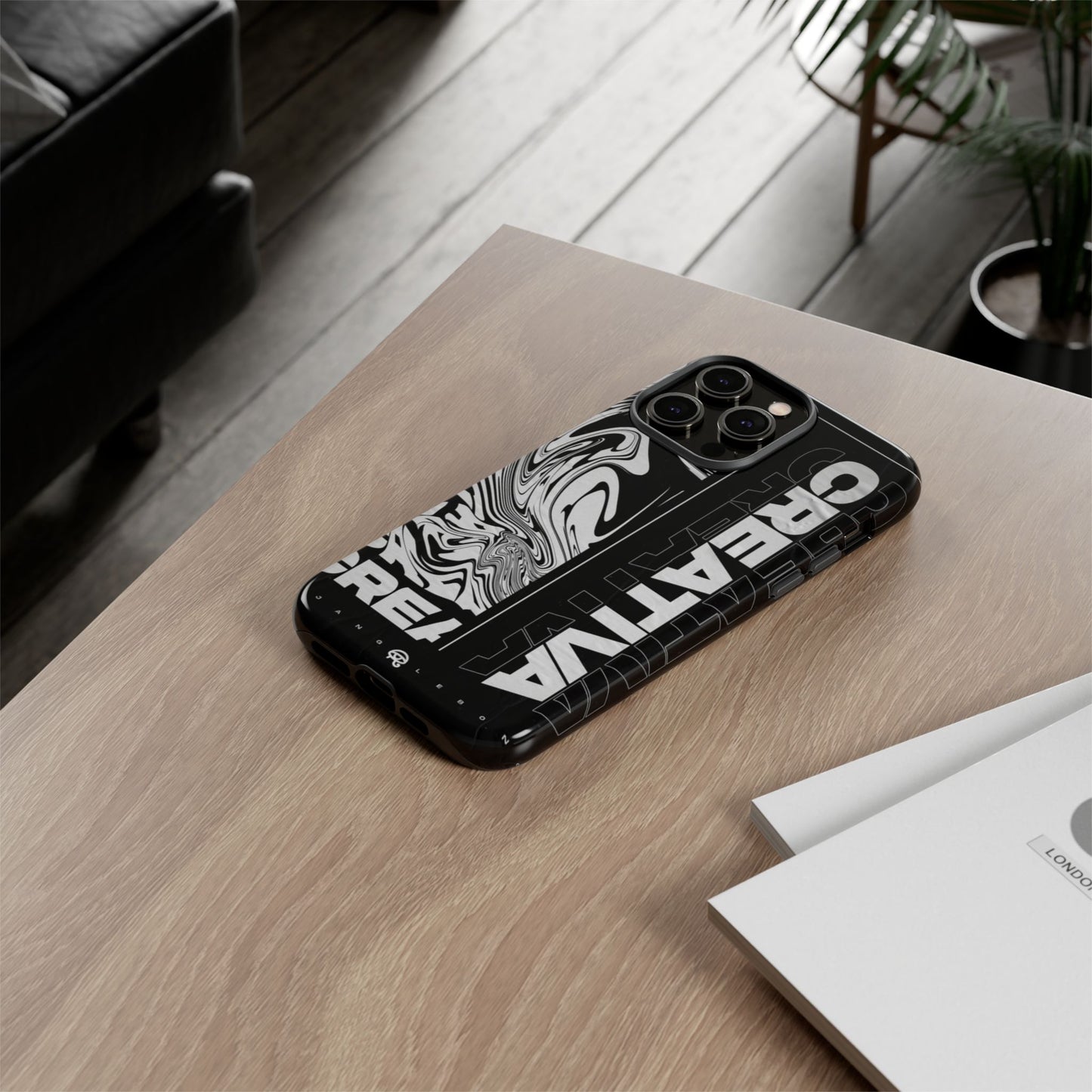 Bold Creative Phone Case, Stylish Black Marble Art, Tough Phone Cover, Gift for Artists, Unique Smartphone Protector