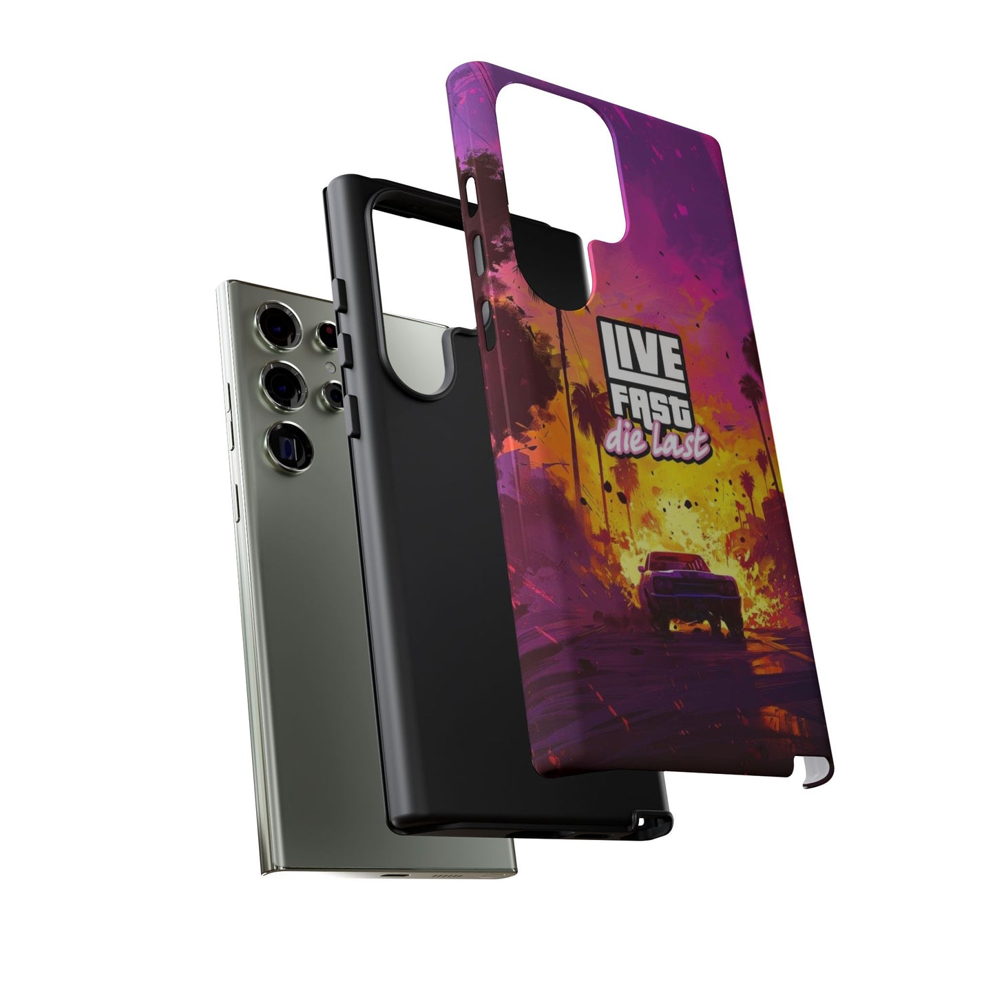 Tough Cases for Adventurers | Live Fast Die Last Phone Case, Durable Phone Cover, Trendy Accessory, Gift for Car Enthusiasts, Unique Design