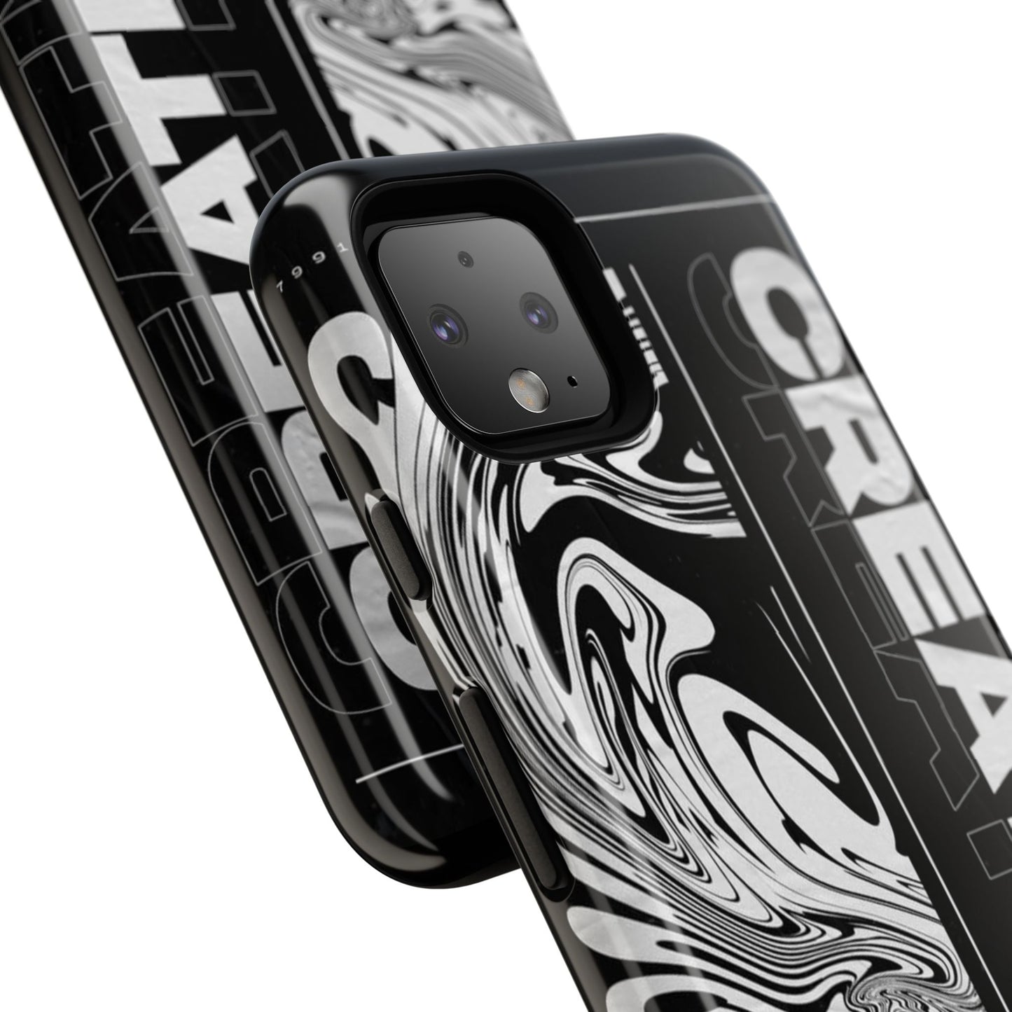 Bold Creative Phone Case, Stylish Black Marble Art, Tough Phone Cover, Gift for Artists, Unique Smartphone Protector