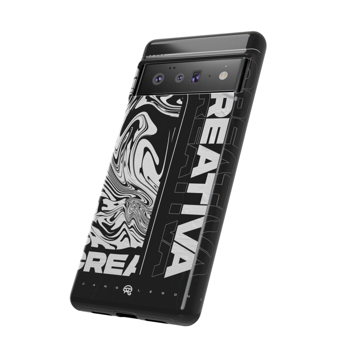 Bold Creative Phone Case, Stylish Black Marble Art, Tough Phone Cover, Gift for Artists, Unique Smartphone Protector