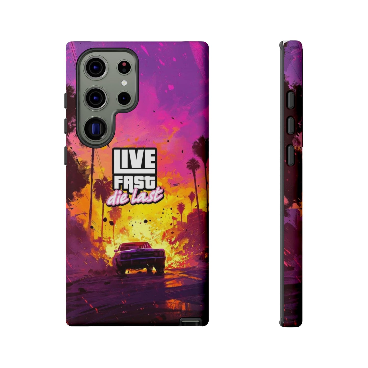 Tough Cases for Adventurers | Live Fast Die Last Phone Case, Durable Phone Cover, Trendy Accessory, Gift for Car Enthusiasts, Unique Design