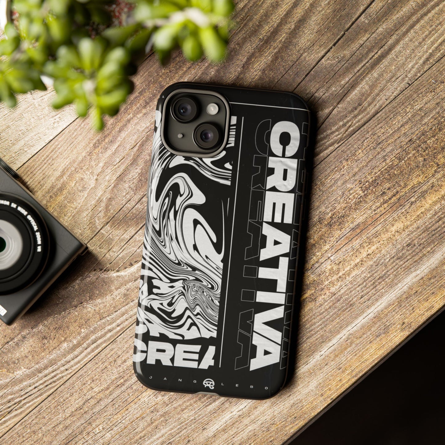 Bold Creative Phone Case, Stylish Black Marble Art, Tough Phone Cover, Gift for Artists, Unique Smartphone Protector