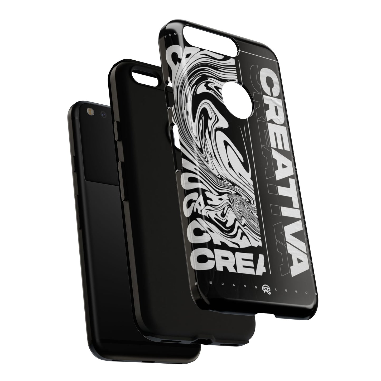 Bold Creative Phone Case, Stylish Black Marble Art, Tough Phone Cover, Gift for Artists, Unique Smartphone Protector