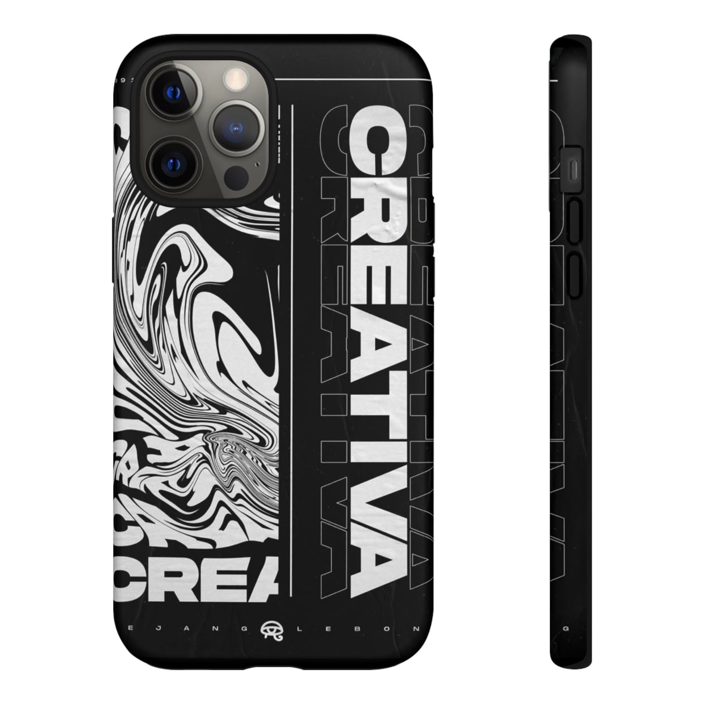 Bold Creative Phone Case, Stylish Black Marble Art, Tough Phone Cover, Gift for Artists, Unique Smartphone Protector