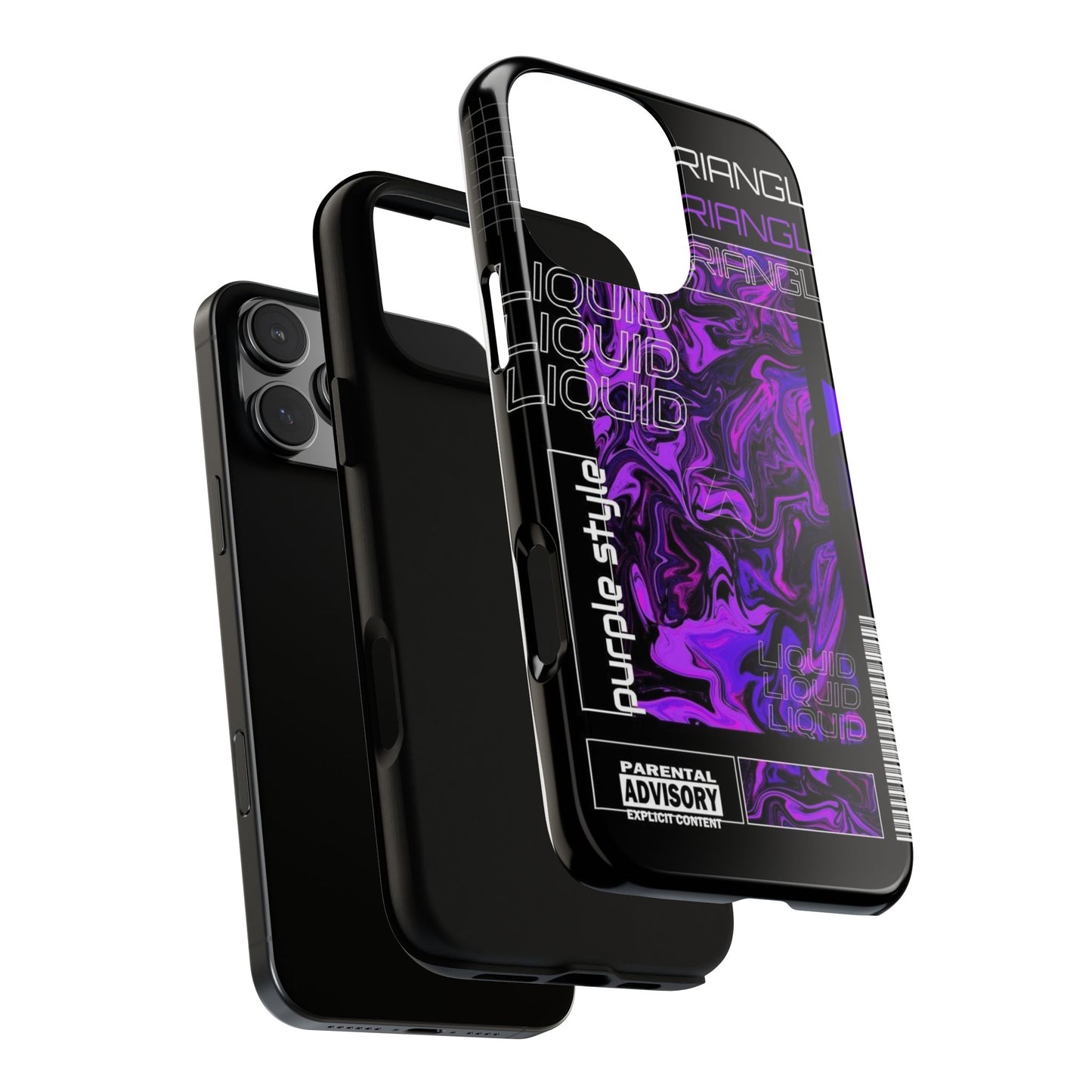Abstract Purple Liquid Phone Case, Tough Phone Cover, Trendy Phone Accessory, Unique Gift for Tech Lovers, Modern Design for All Occasions