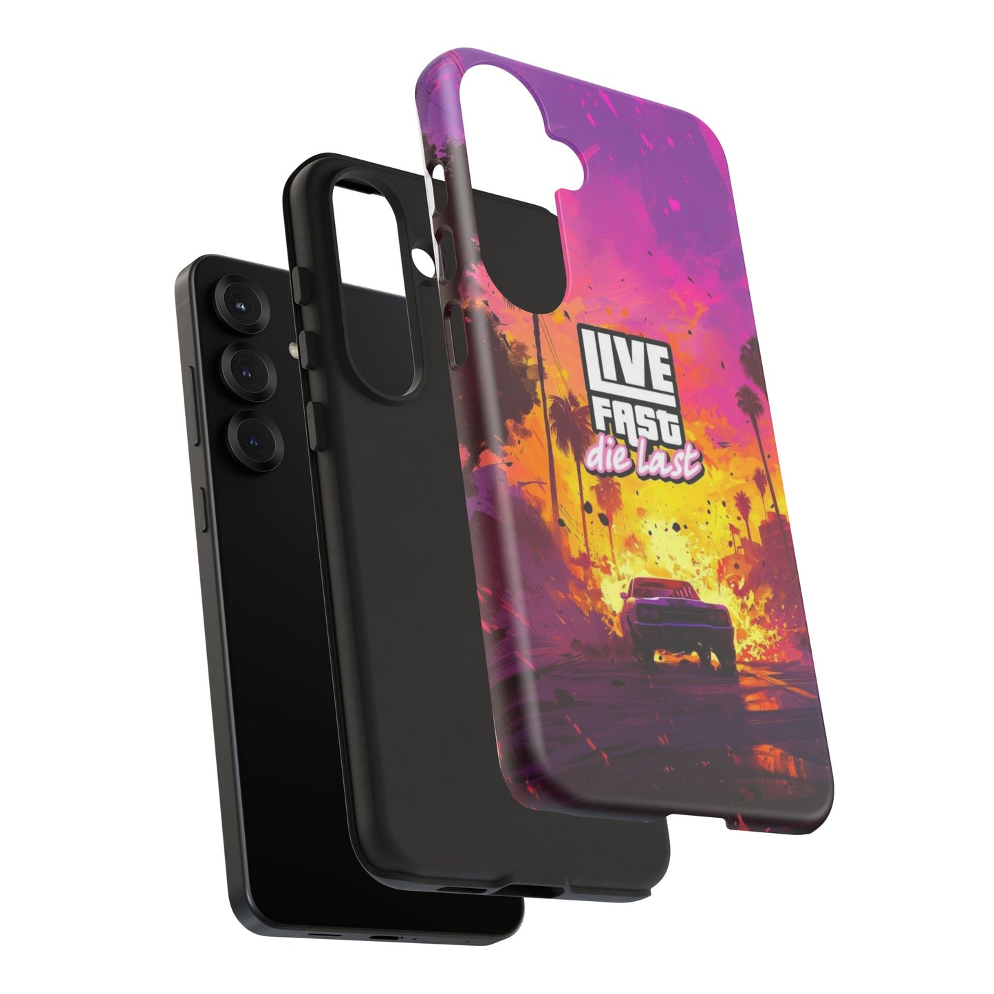 Tough Cases for Adventurers | Live Fast Die Last Phone Case, Durable Phone Cover, Trendy Accessory, Gift for Car Enthusiasts, Unique Design