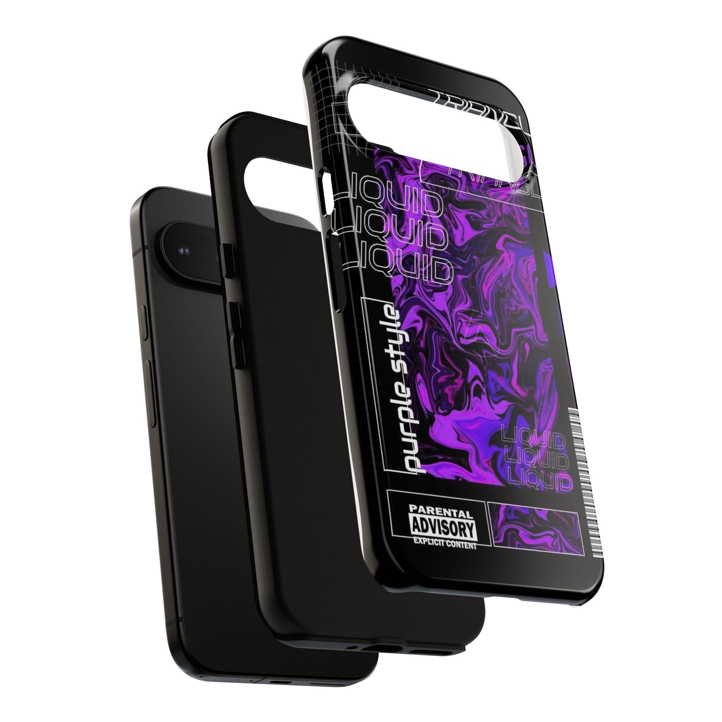 Abstract Purple Liquid Phone Case, Tough Phone Cover, Trendy Phone Accessory, Unique Gift for Tech Lovers, Modern Design for All Occasions