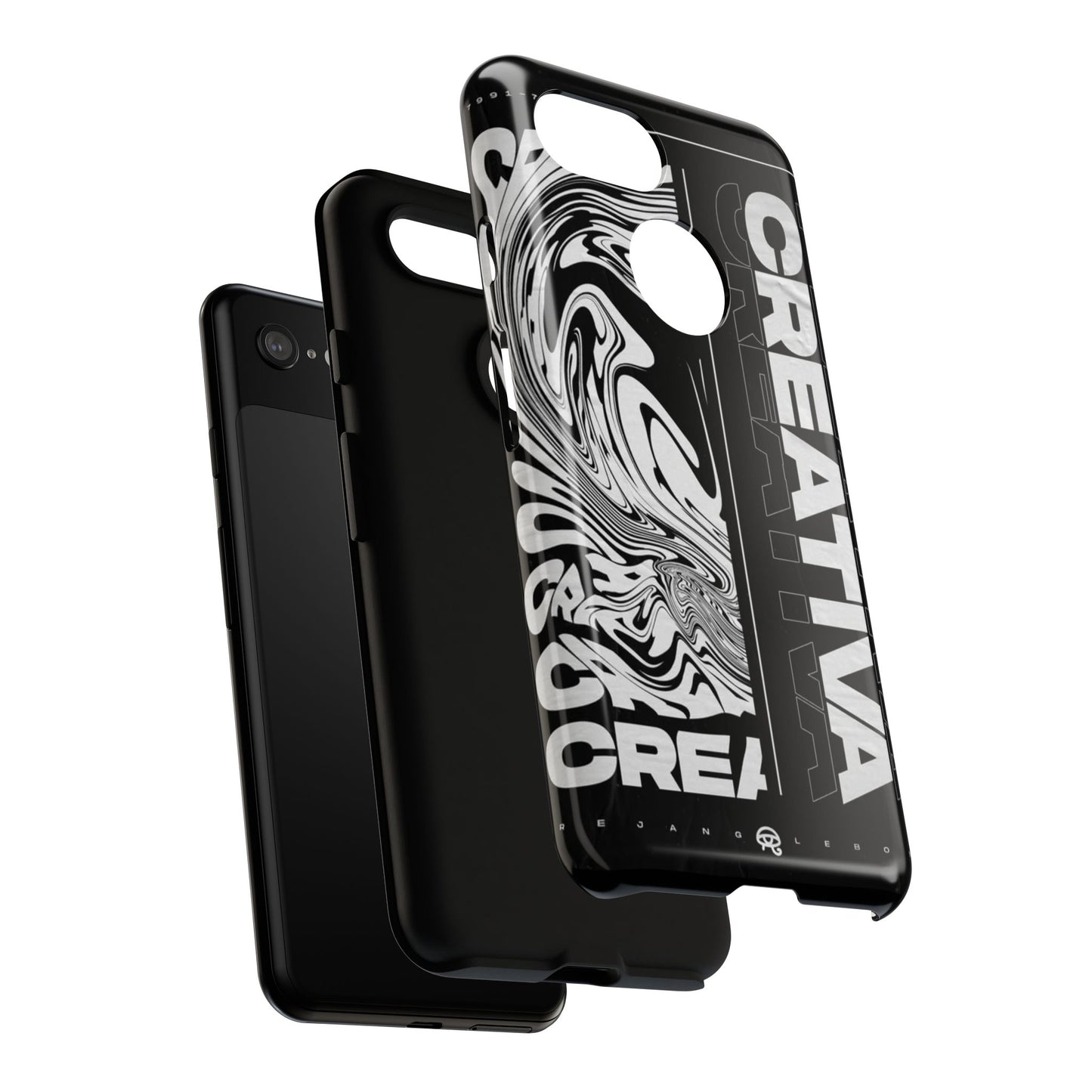Bold Creative Phone Case, Stylish Black Marble Art, Tough Phone Cover, Gift for Artists, Unique Smartphone Protector