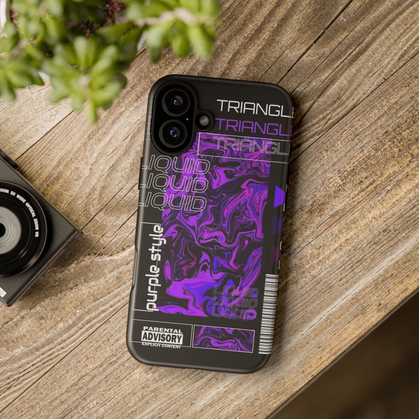 Abstract Purple Liquid Phone Case, Tough Phone Cover, Trendy Phone Accessory, Unique Gift for Tech Lovers, Modern Design for All Occasions