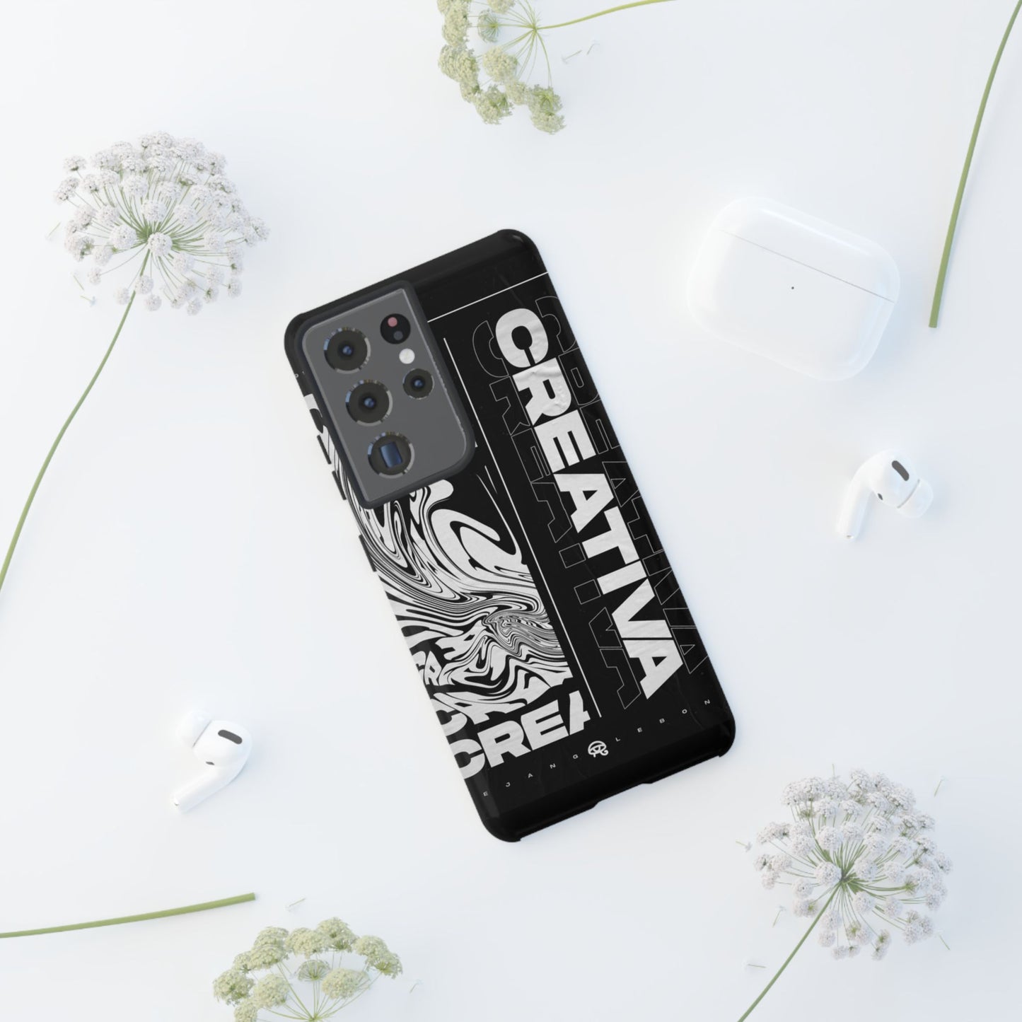 Bold Creative Phone Case, Stylish Black Marble Art, Tough Phone Cover, Gift for Artists, Unique Smartphone Protector