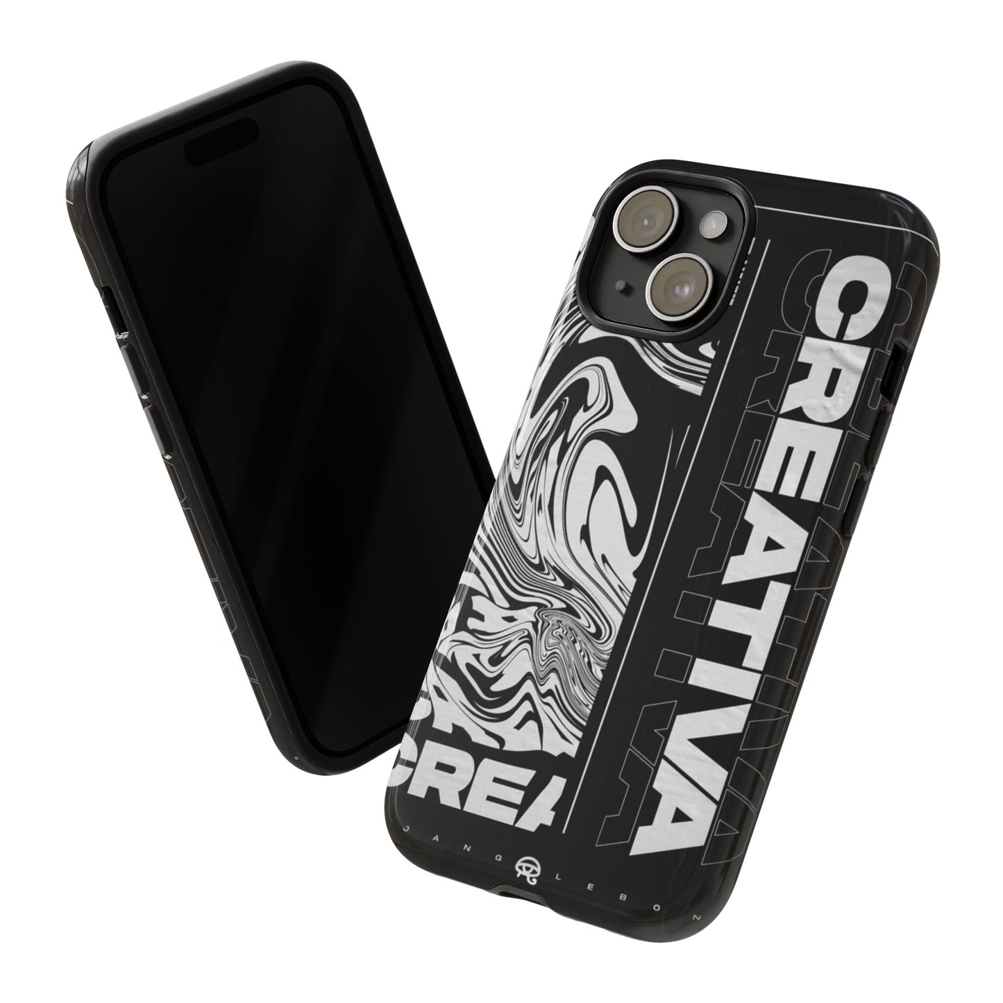 Bold Creative Phone Case, Stylish Black Marble Art, Tough Phone Cover, Gift for Artists, Unique Smartphone Protector