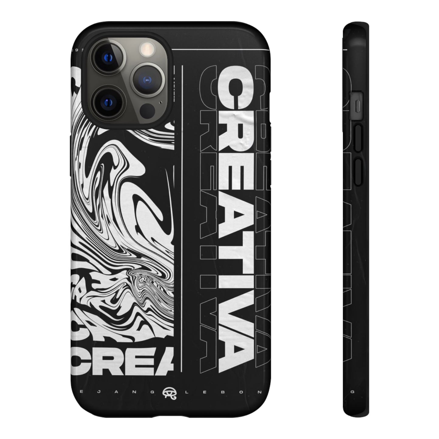 Bold Creative Phone Case, Stylish Black Marble Art, Tough Phone Cover, Gift for Artists, Unique Smartphone Protector