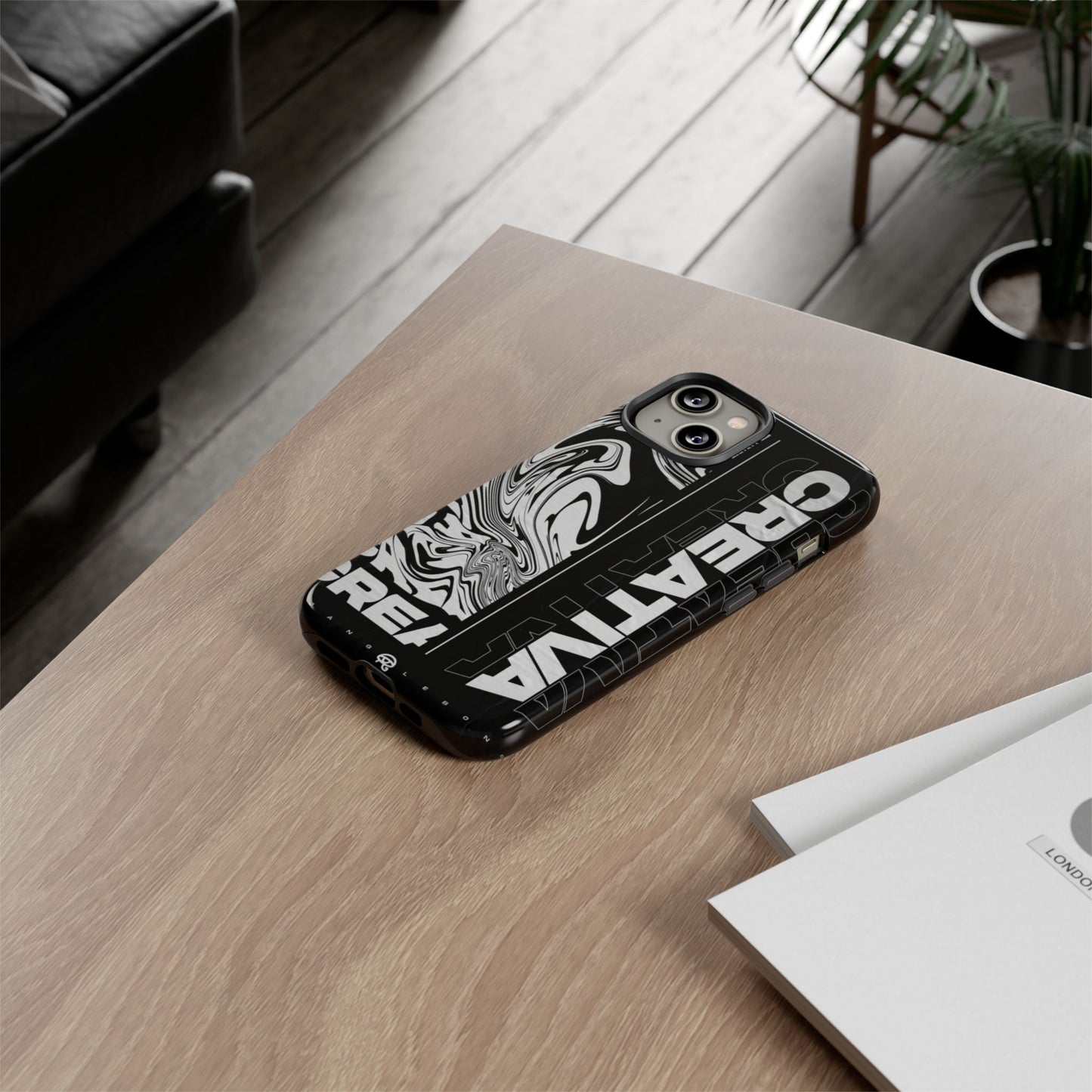Bold Creative Phone Case, Stylish Black Marble Art, Tough Phone Cover, Gift for Artists, Unique Smartphone Protector