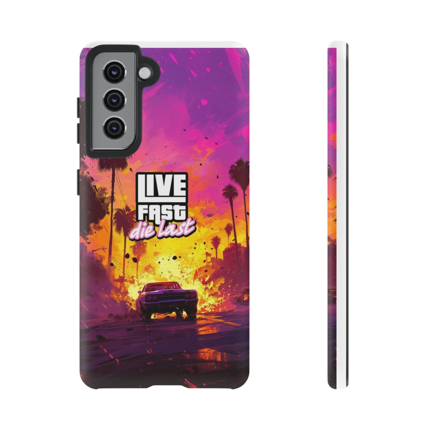Tough Cases for Adventurers | Live Fast Die Last Phone Case, Durable Phone Cover, Trendy Accessory, Gift for Car Enthusiasts, Unique Design