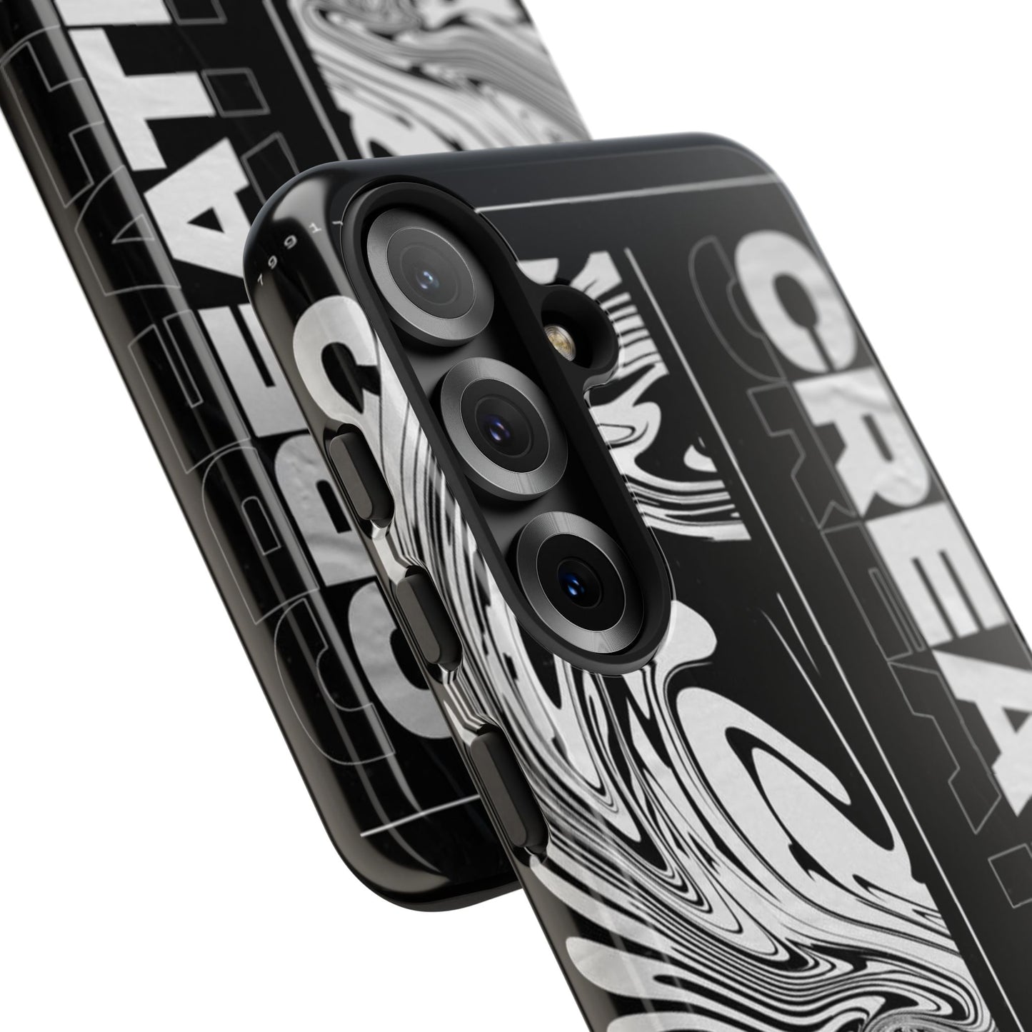 Bold Creative Phone Case, Stylish Black Marble Art, Tough Phone Cover, Gift for Artists, Unique Smartphone Protector