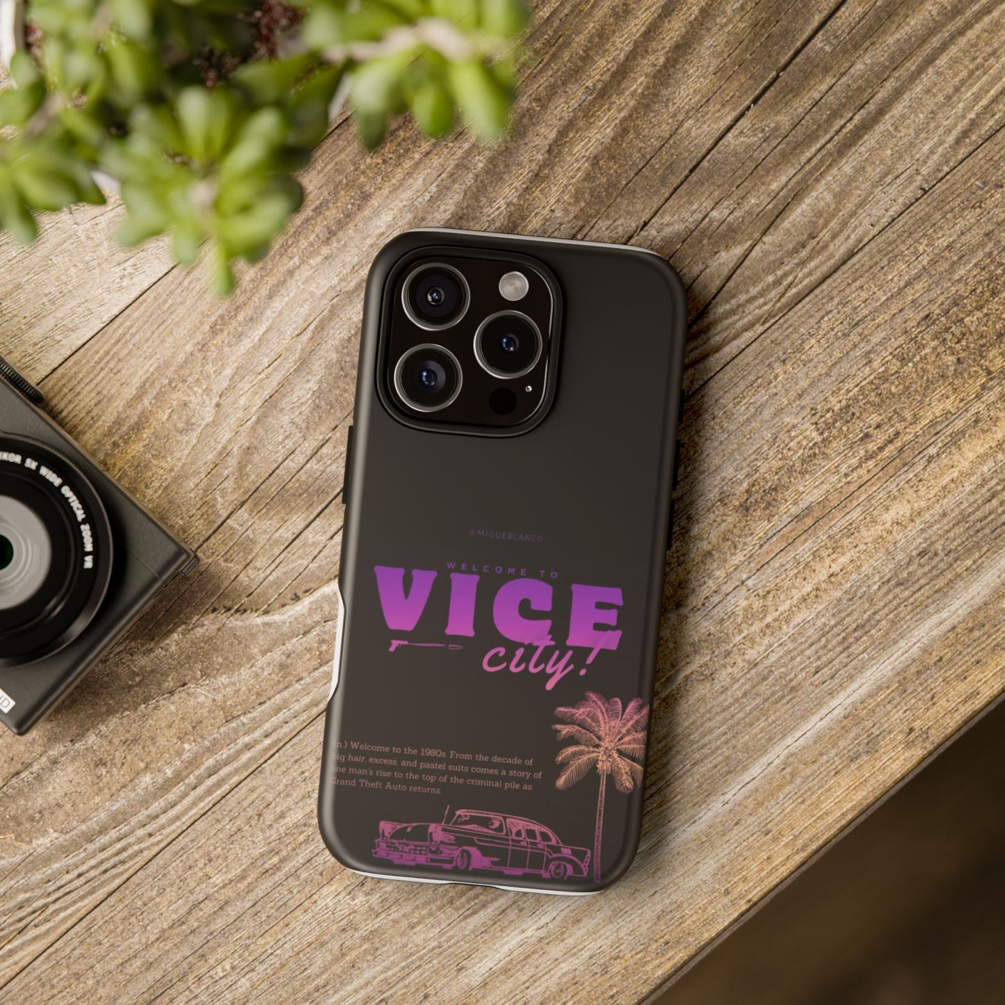 Vice City Tough Case for Phone, Vintage Car Design, Retro Gift, Phone Accessory, Stylish Protection