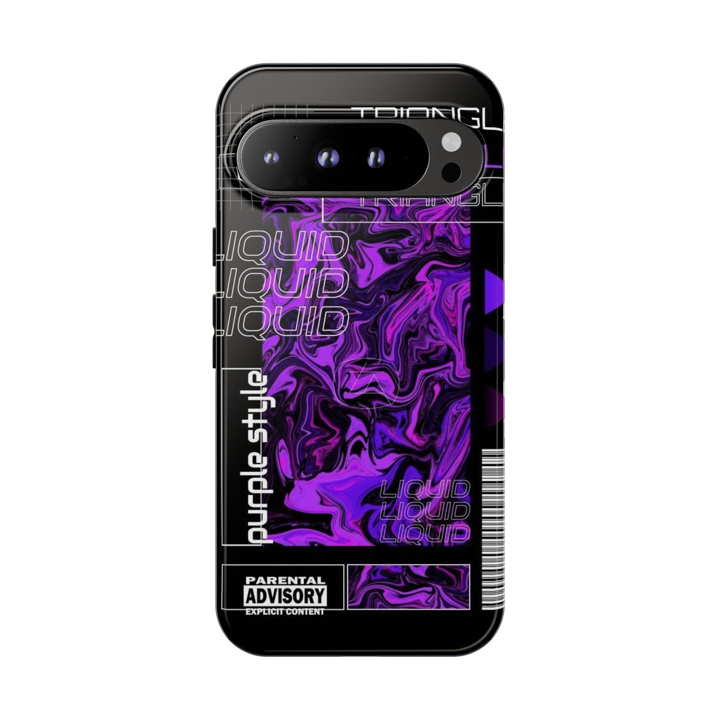 Abstract Purple Liquid Phone Case, Tough Phone Cover, Trendy Phone Accessory, Unique Gift for Tech Lovers, Modern Design for All Occasions