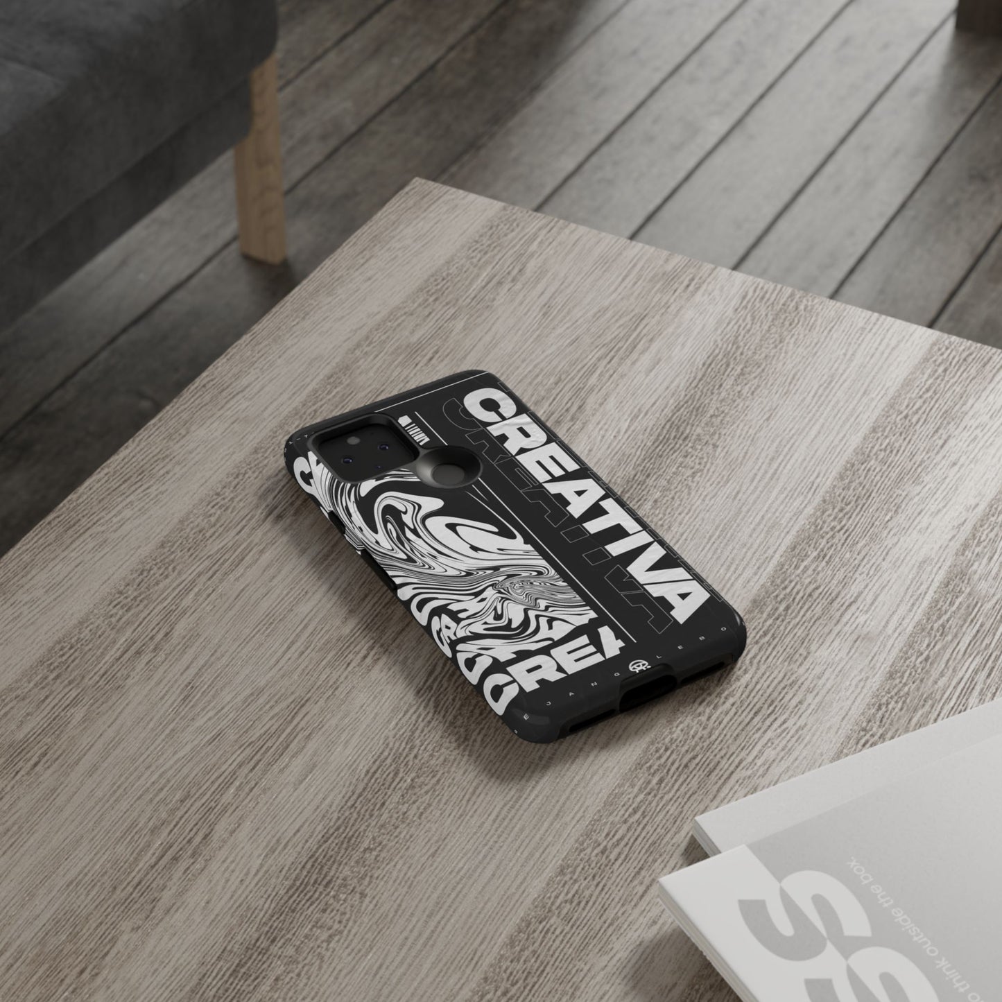 Bold Creative Phone Case, Stylish Black Marble Art, Tough Phone Cover, Gift for Artists, Unique Smartphone Protector