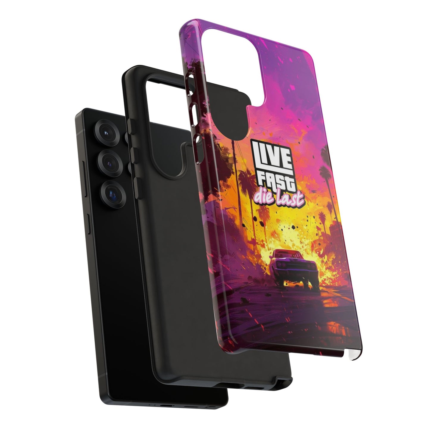 Tough Cases for Adventurers | Live Fast Die Last Phone Case, Durable Phone Cover, Trendy Accessory, Gift for Car Enthusiasts, Unique Design