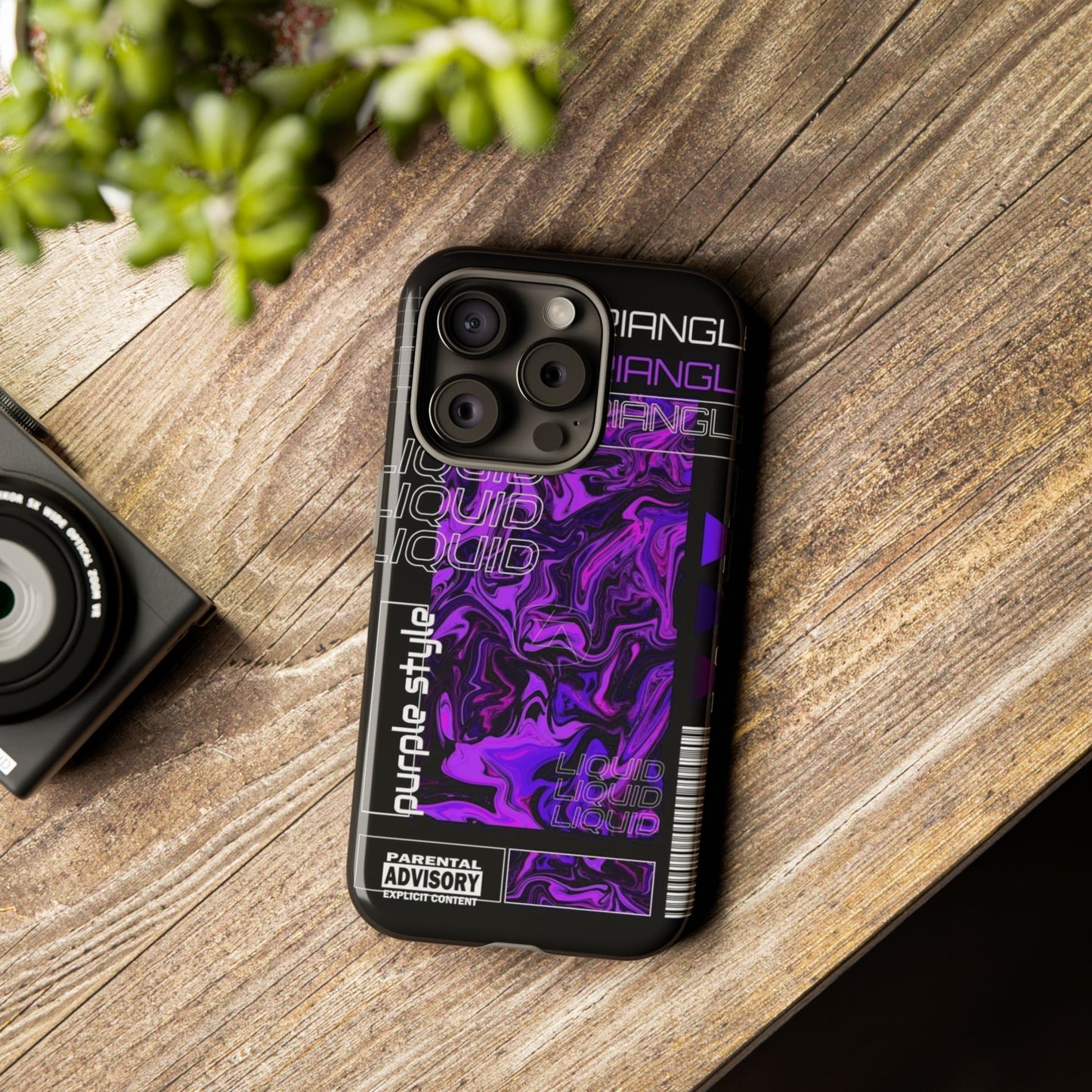 Abstract Purple Liquid Phone Case, Tough Phone Cover, Trendy Phone Accessory, Unique Gift for Tech Lovers, Modern Design for All Occasions