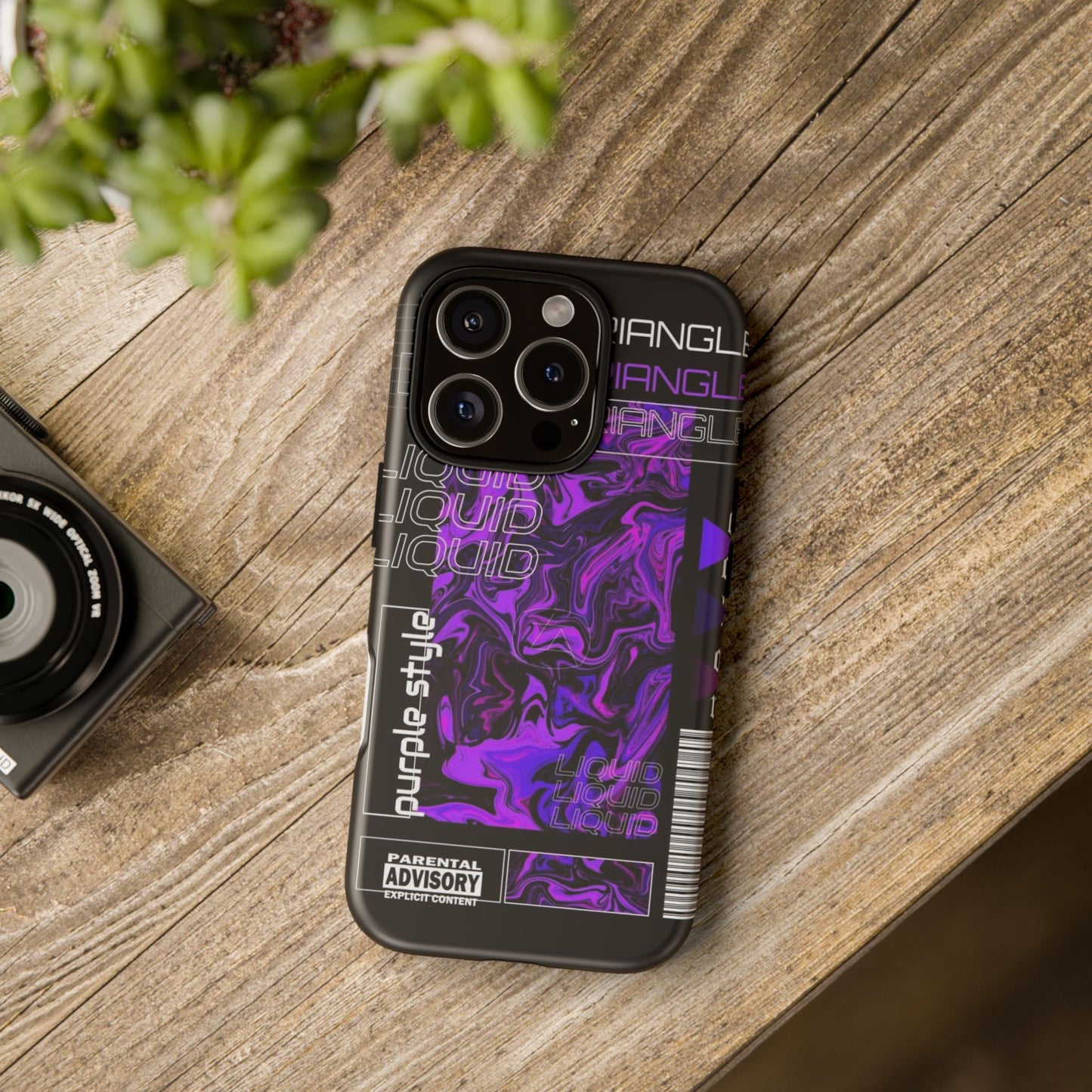 Abstract Purple Liquid Phone Case, Tough Phone Cover, Trendy Phone Accessory, Unique Gift for Tech Lovers, Modern Design for All Occasions