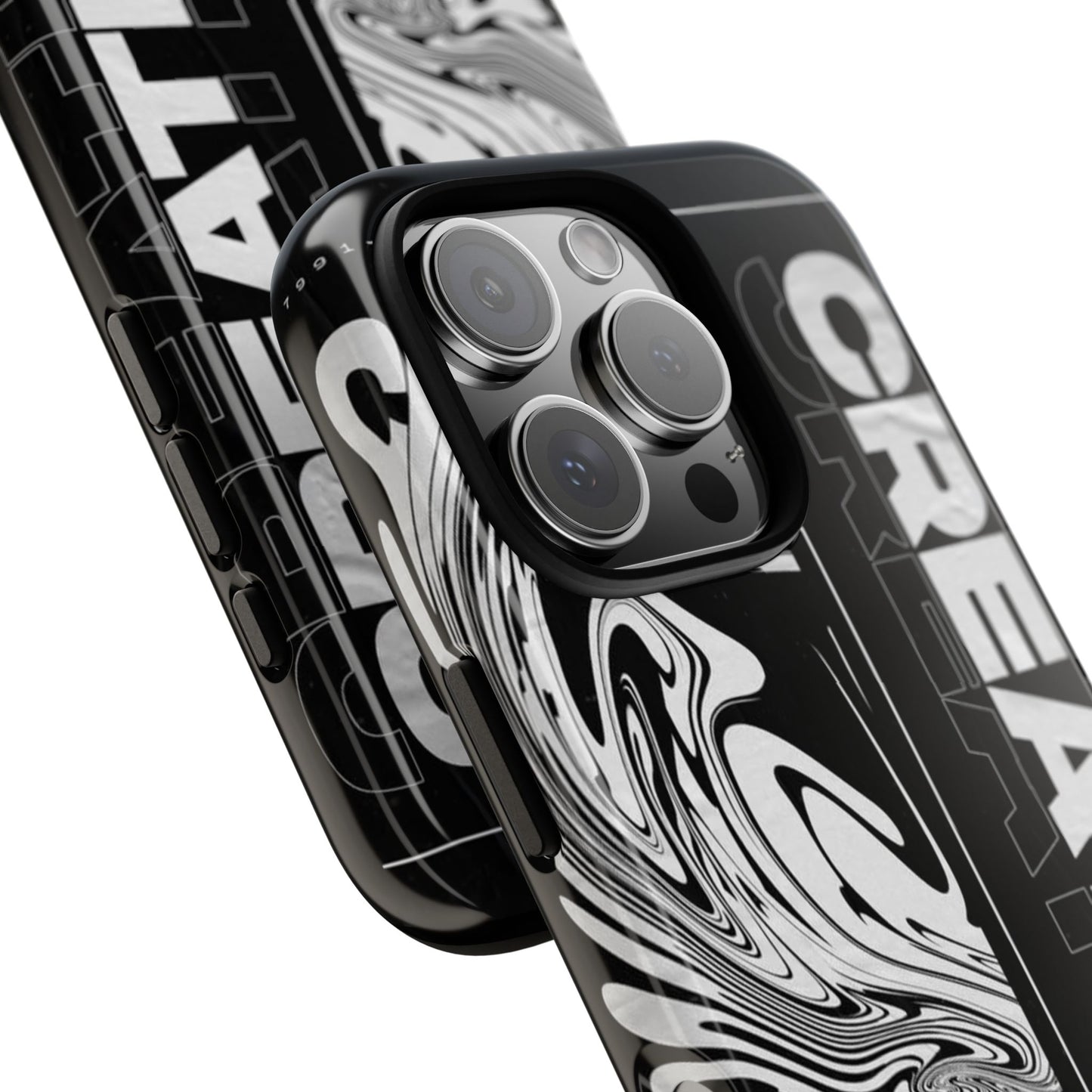 Bold Creative Phone Case, Stylish Black Marble Art, Tough Phone Cover, Gift for Artists, Unique Smartphone Protector