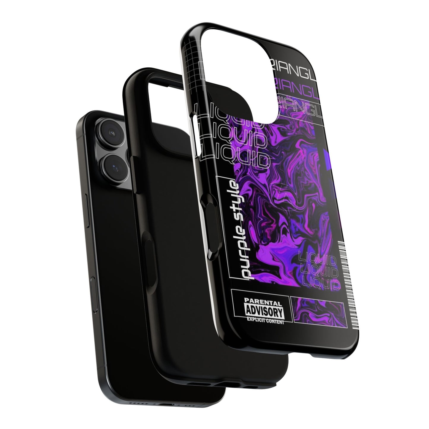 Abstract Purple Liquid Phone Case, Tough Phone Cover, Trendy Phone Accessory, Unique Gift for Tech Lovers, Modern Design for All Occasions