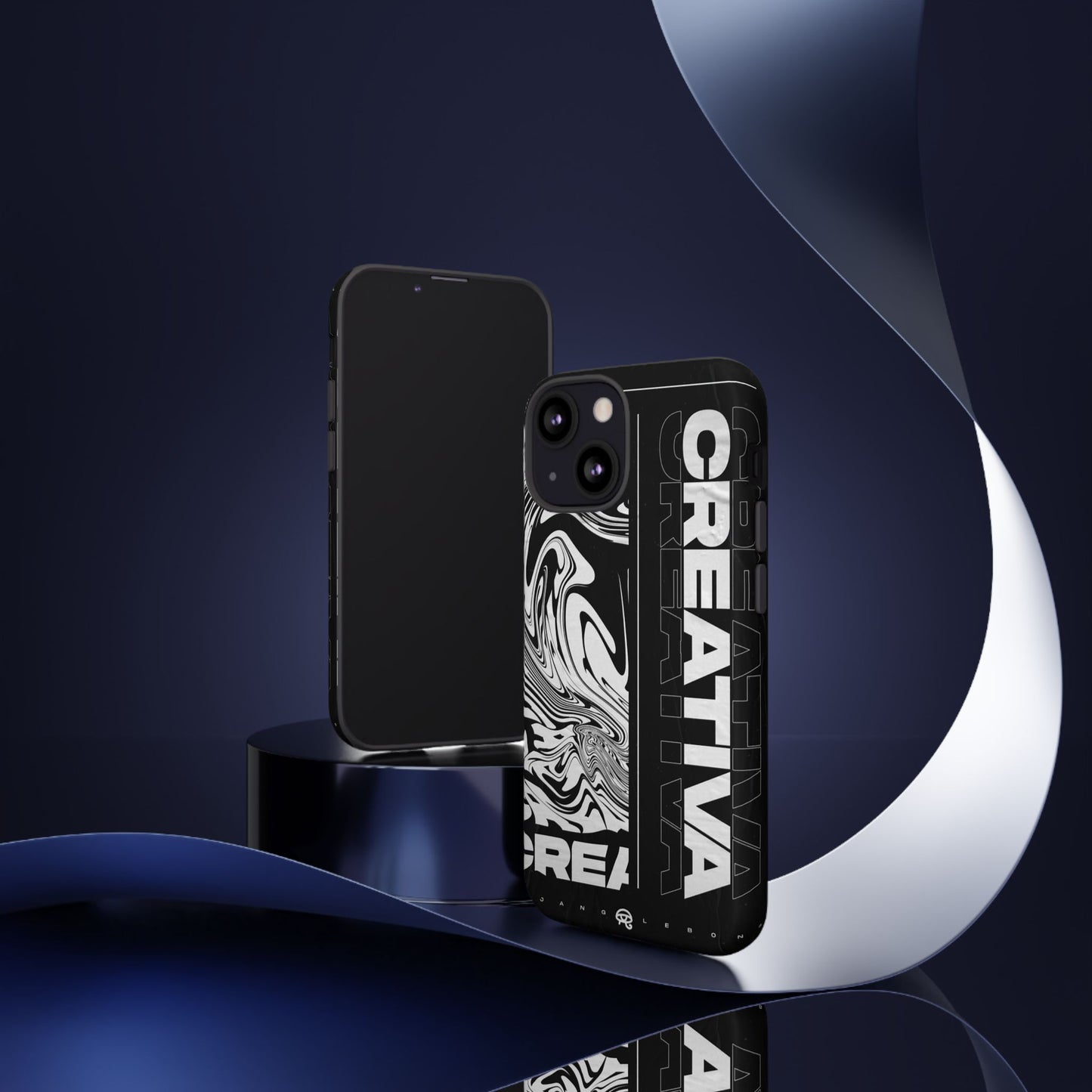 Bold Creative Phone Case, Stylish Black Marble Art, Tough Phone Cover, Gift for Artists, Unique Smartphone Protector