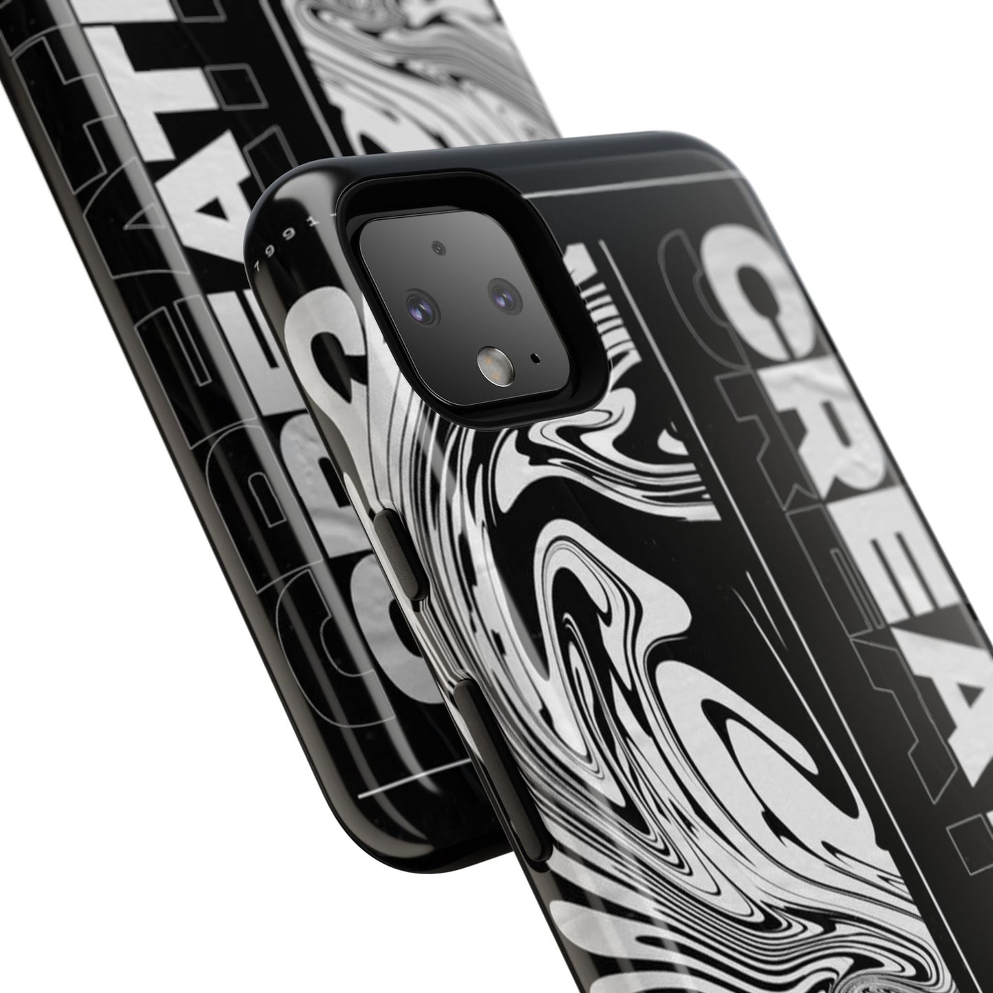 Bold Creative Phone Case, Stylish Black Marble Art, Tough Phone Cover, Gift for Artists, Unique Smartphone Protector