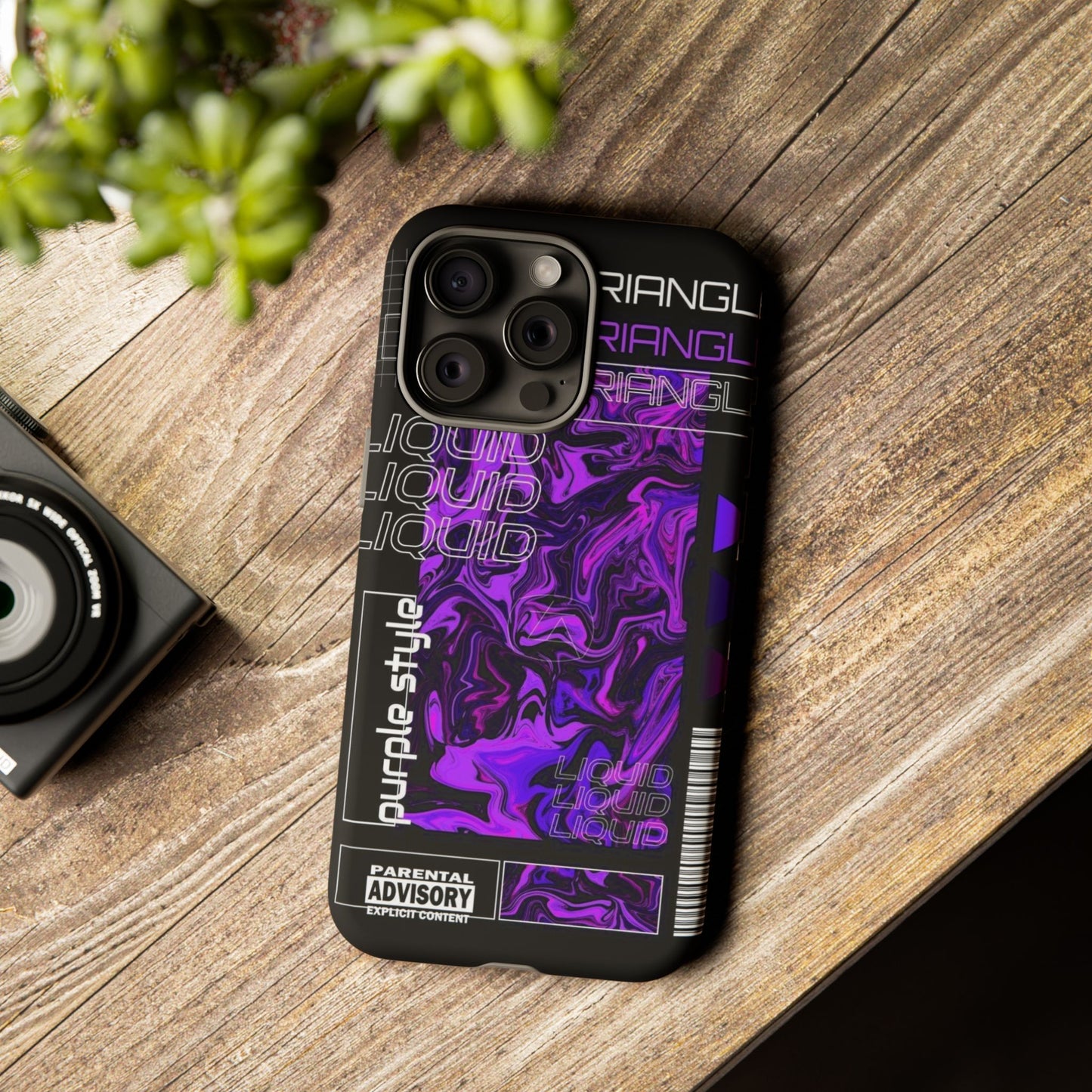 Abstract Purple Liquid Phone Case, Tough Phone Cover, Trendy Phone Accessory, Unique Gift for Tech Lovers, Modern Design for All Occasions