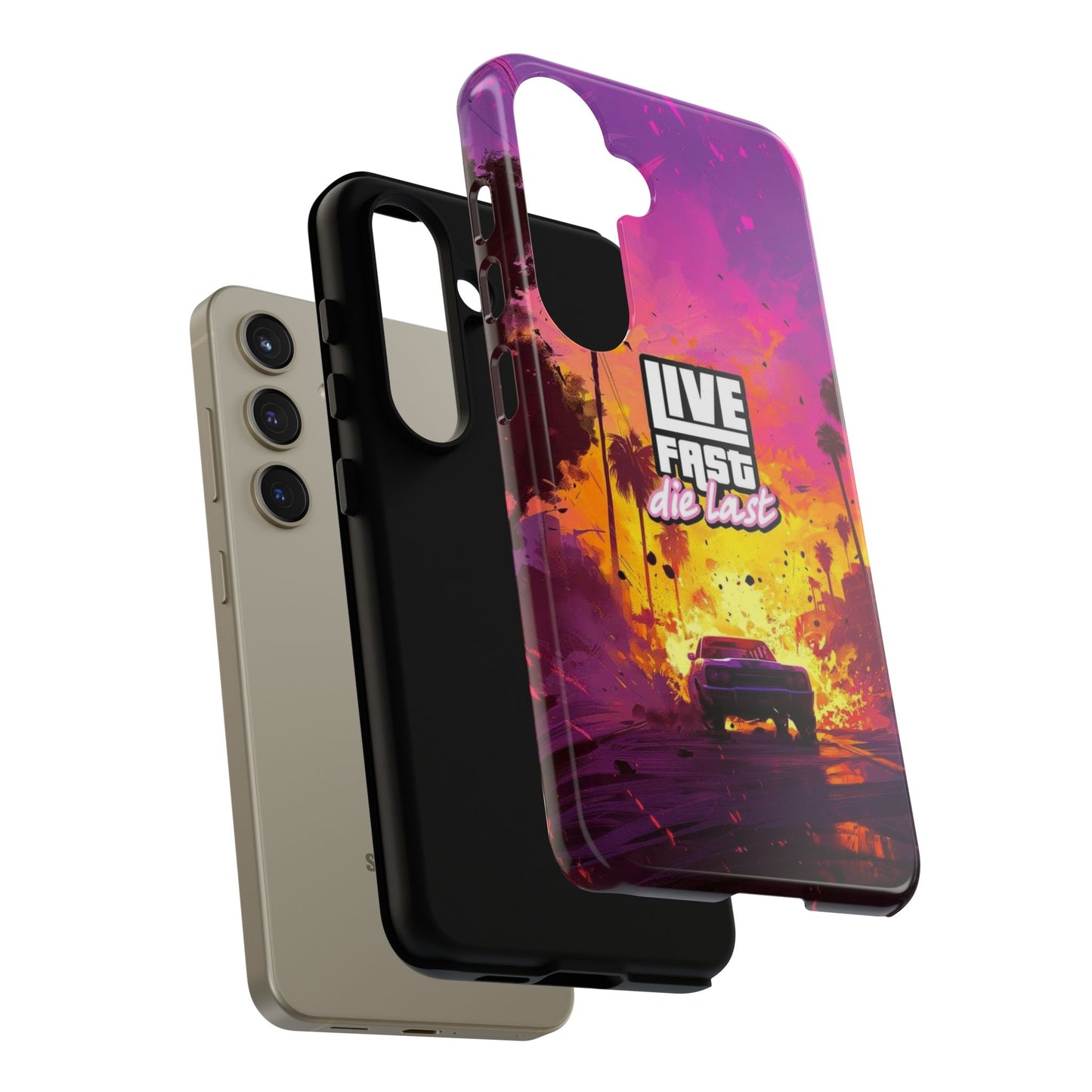 Tough Cases for Adventurers | Live Fast Die Last Phone Case, Durable Phone Cover, Trendy Accessory, Gift for Car Enthusiasts, Unique Design