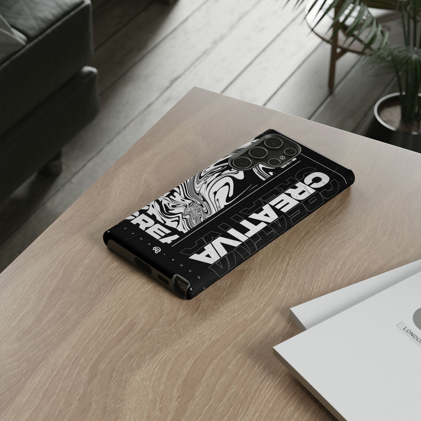 Bold Creative Phone Case, Stylish Black Marble Art, Tough Phone Cover, Gift for Artists, Unique Smartphone Protector