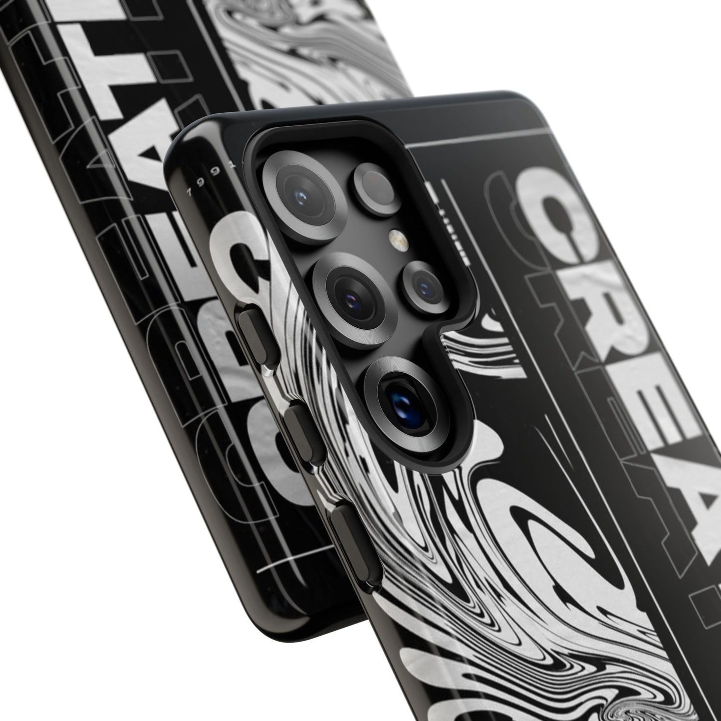 Bold Creative Phone Case, Stylish Black Marble Art, Tough Phone Cover, Gift for Artists, Unique Smartphone Protector