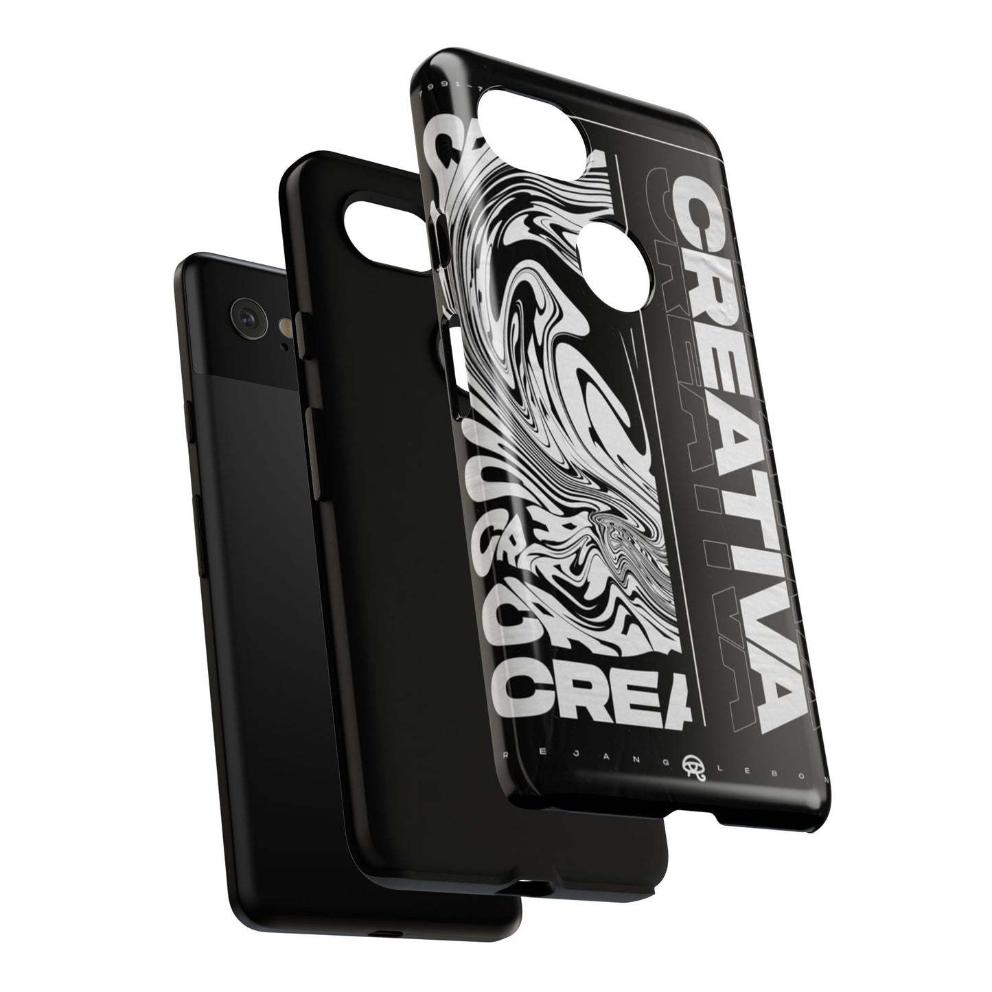 Bold Creative Phone Case, Stylish Black Marble Art, Tough Phone Cover, Gift for Artists, Unique Smartphone Protector