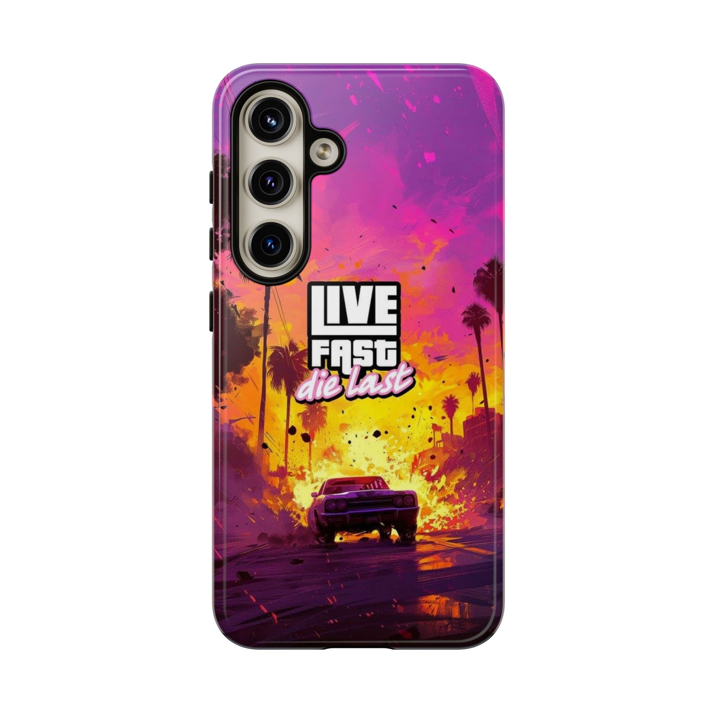 Tough Cases for Adventurers | Live Fast Die Last Phone Case, Durable Phone Cover, Trendy Accessory, Gift for Car Enthusiasts, Unique Design