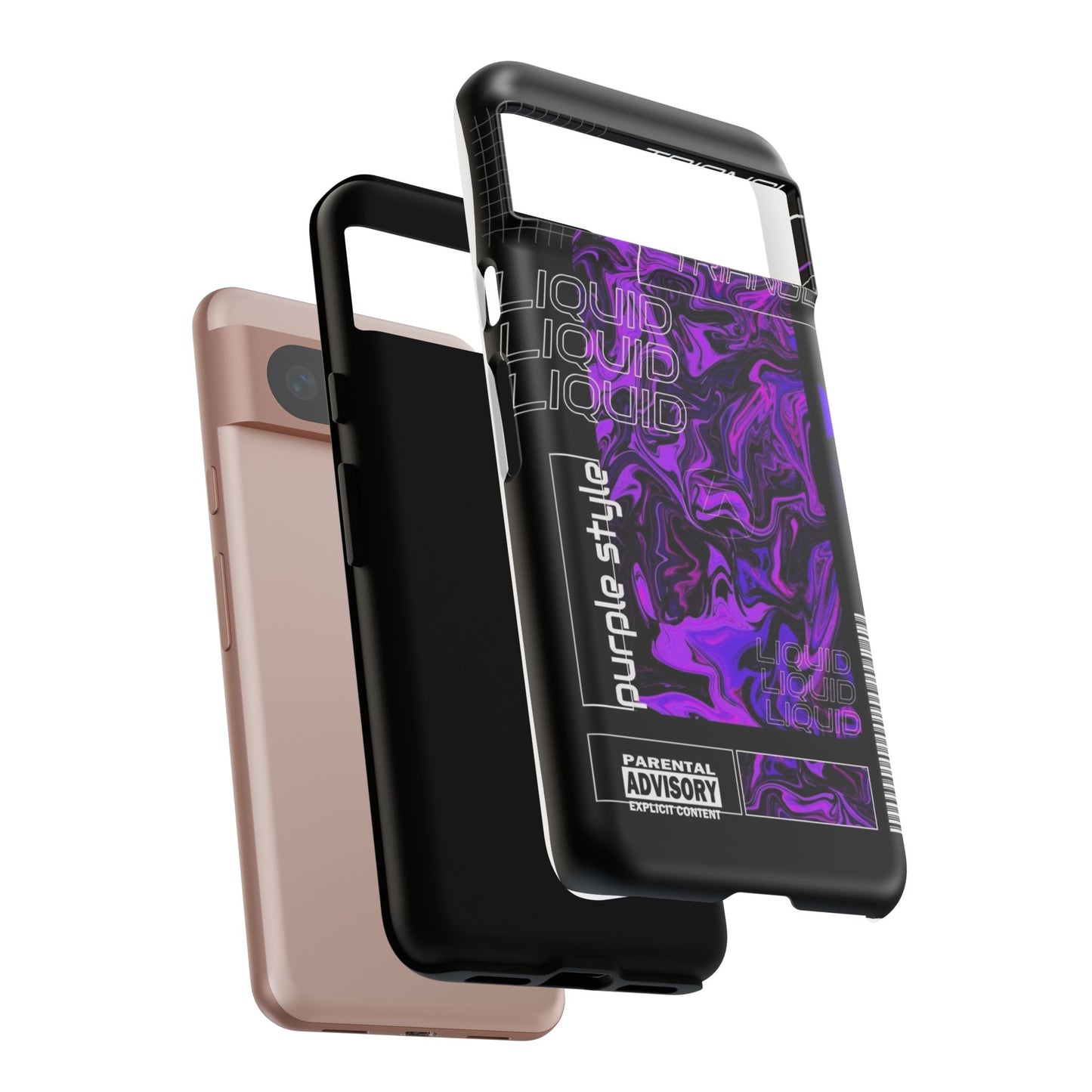 Abstract Purple Liquid Phone Case, Tough Phone Cover, Trendy Phone Accessory, Unique Gift for Tech Lovers, Modern Design for All Occasions