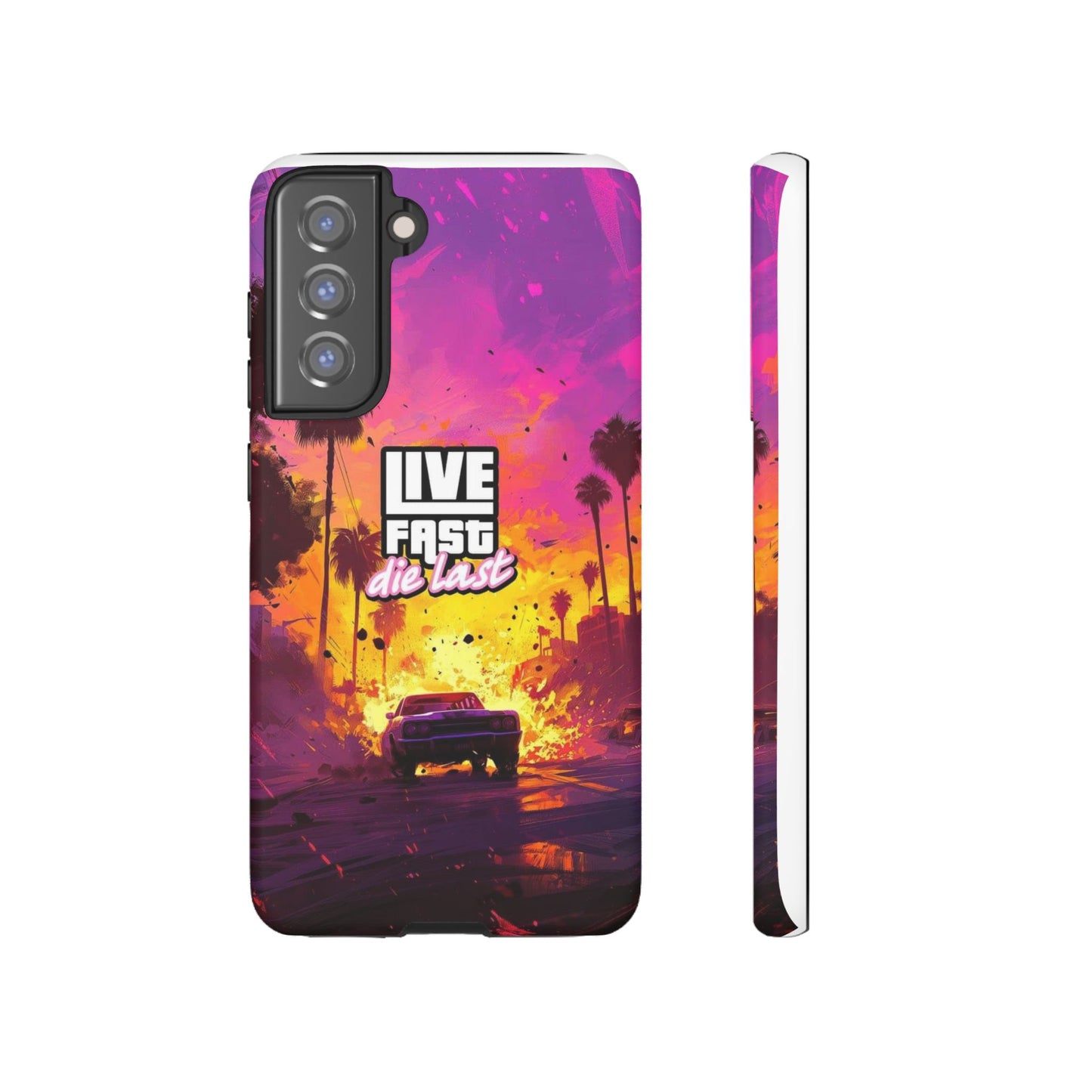 Tough Cases for Adventurers | Live Fast Die Last Phone Case, Durable Phone Cover, Trendy Accessory, Gift for Car Enthusiasts, Unique Design