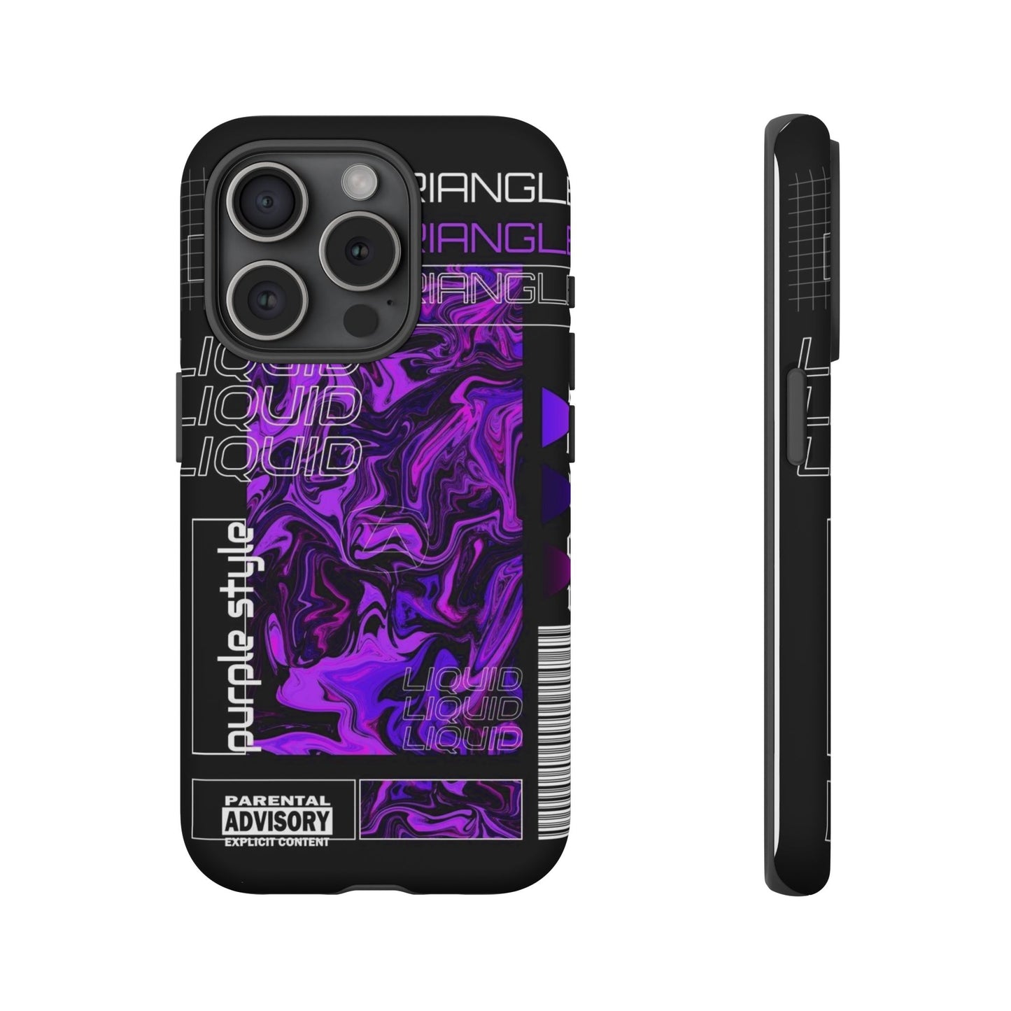 Abstract Purple Liquid Phone Case, Tough Phone Cover, Trendy Phone Accessory, Unique Gift for Tech Lovers, Modern Design for All Occasions
